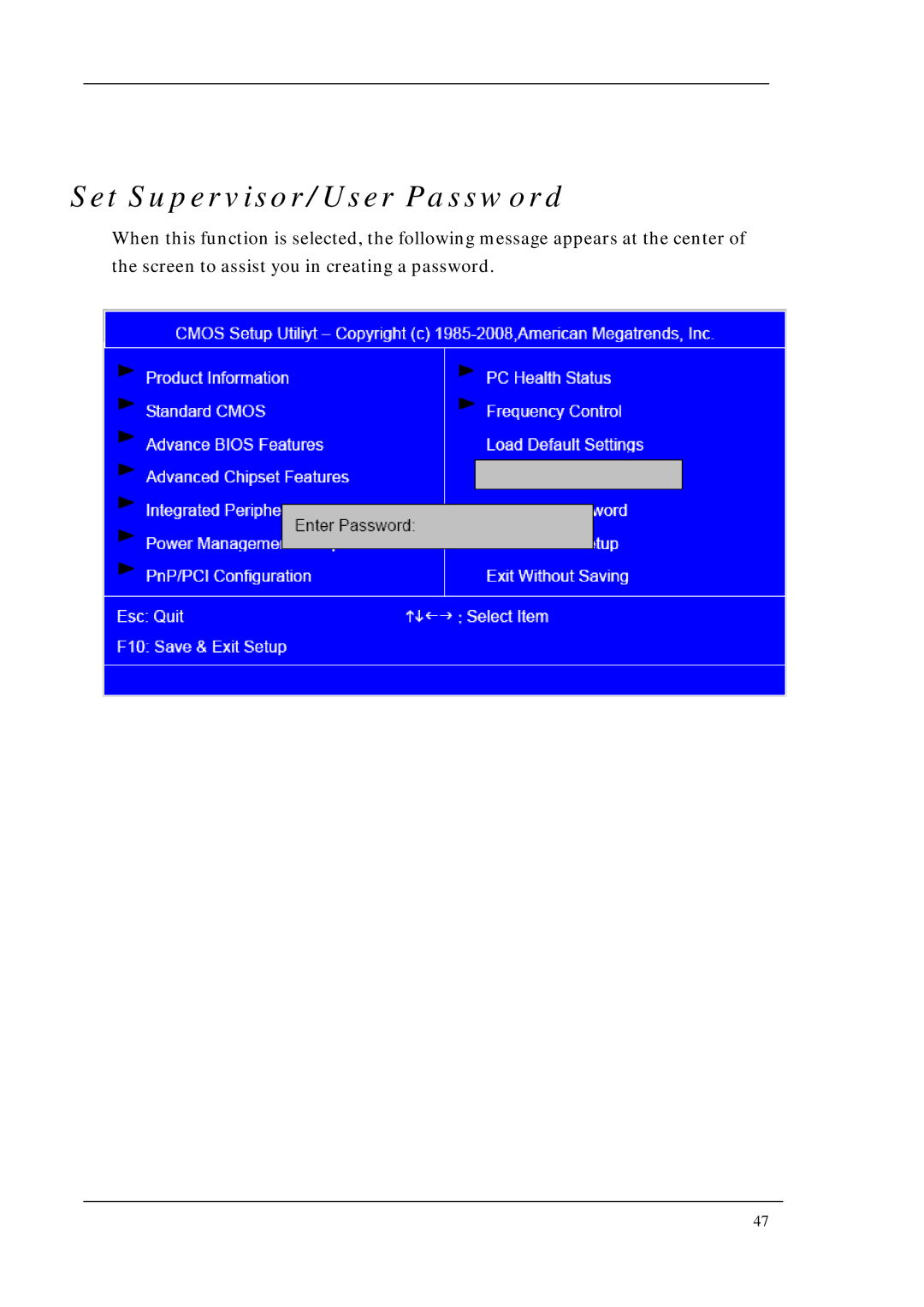 Acer M1200, M5200, M3200 manual Set Supervisor/User Password 