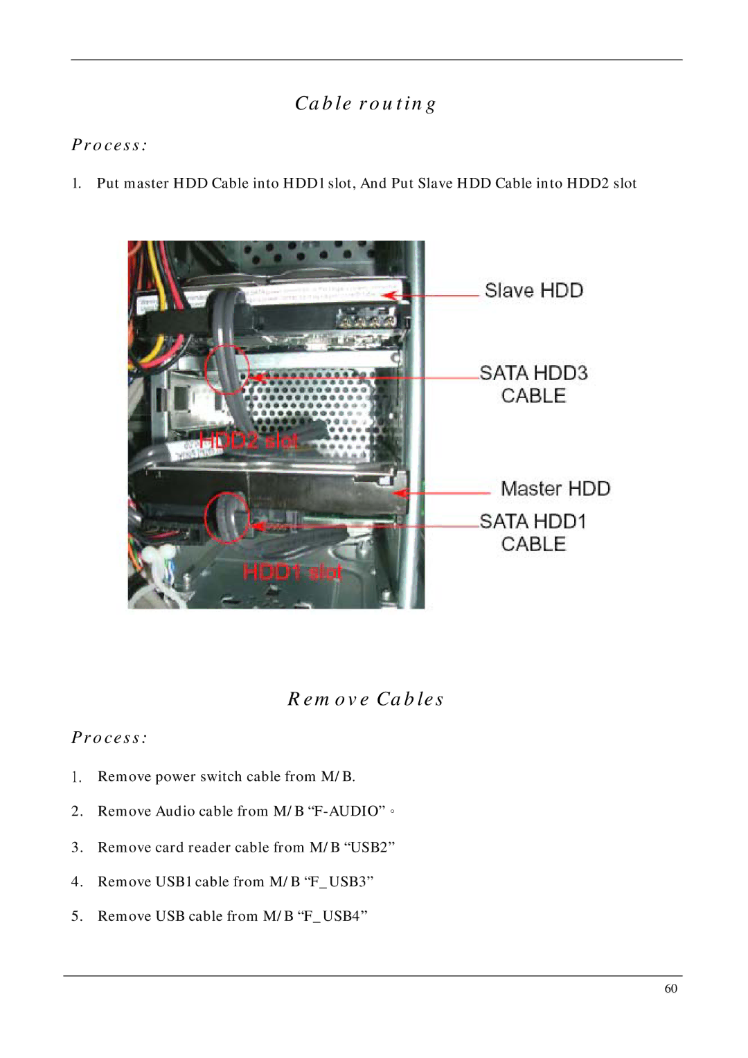 Acer M5200, M3200, M1200 manual Cable routing, Remove Cables 