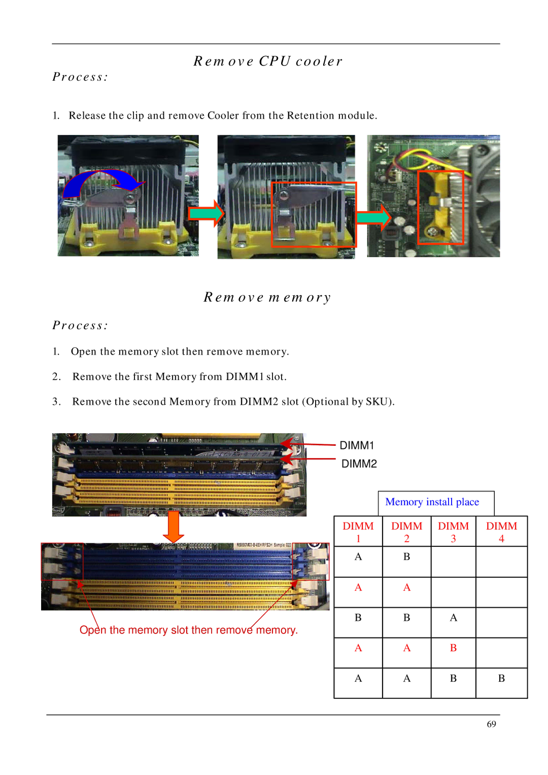 Acer M5200, M3200, M1200 manual Remove CPU cooler, Remove memory 