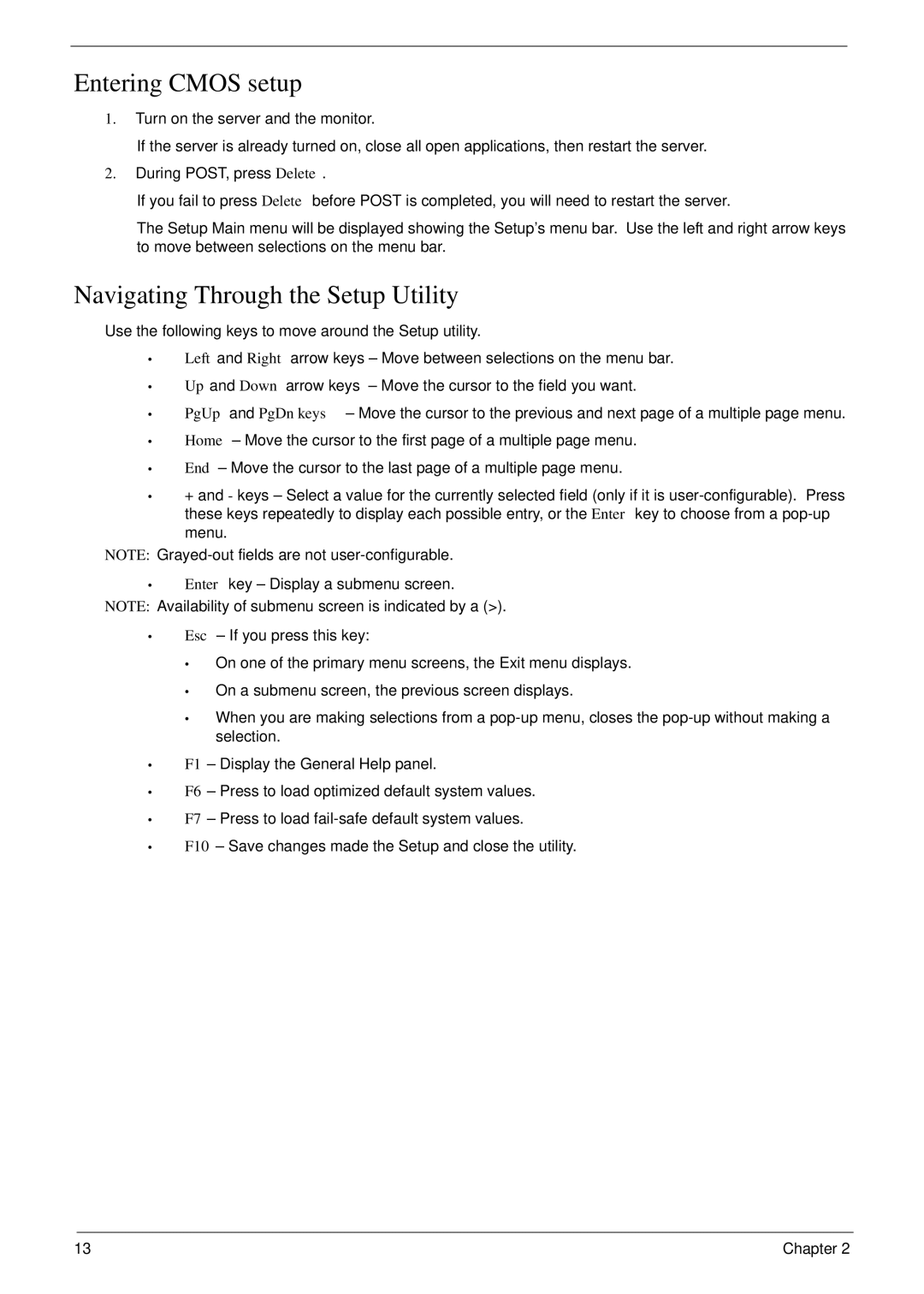 Acer M5400(G) manual Entering Cmos setup, Navigating Through the Setup Utility 