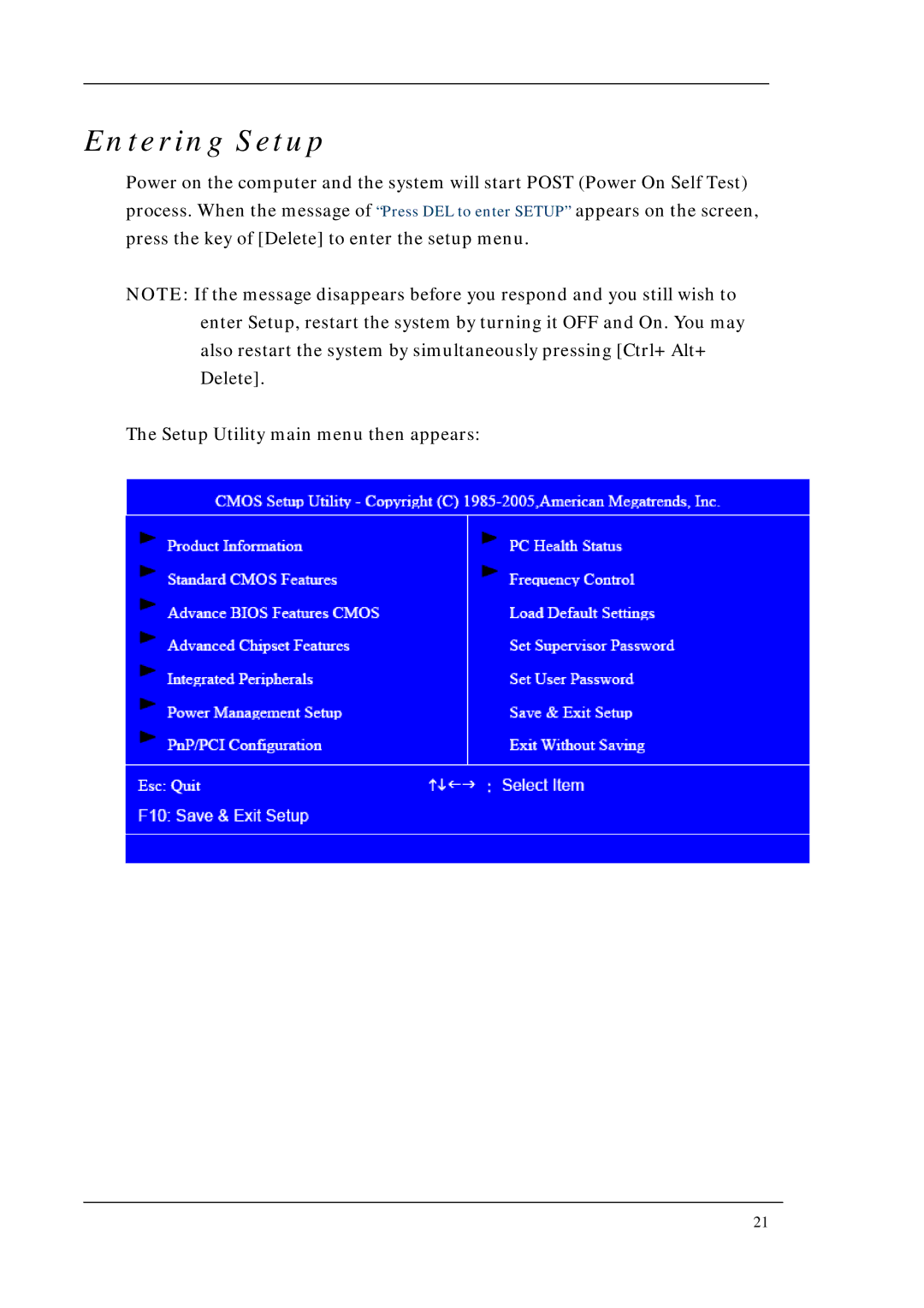 Acer M1640, M5640 manual Entering Setup 