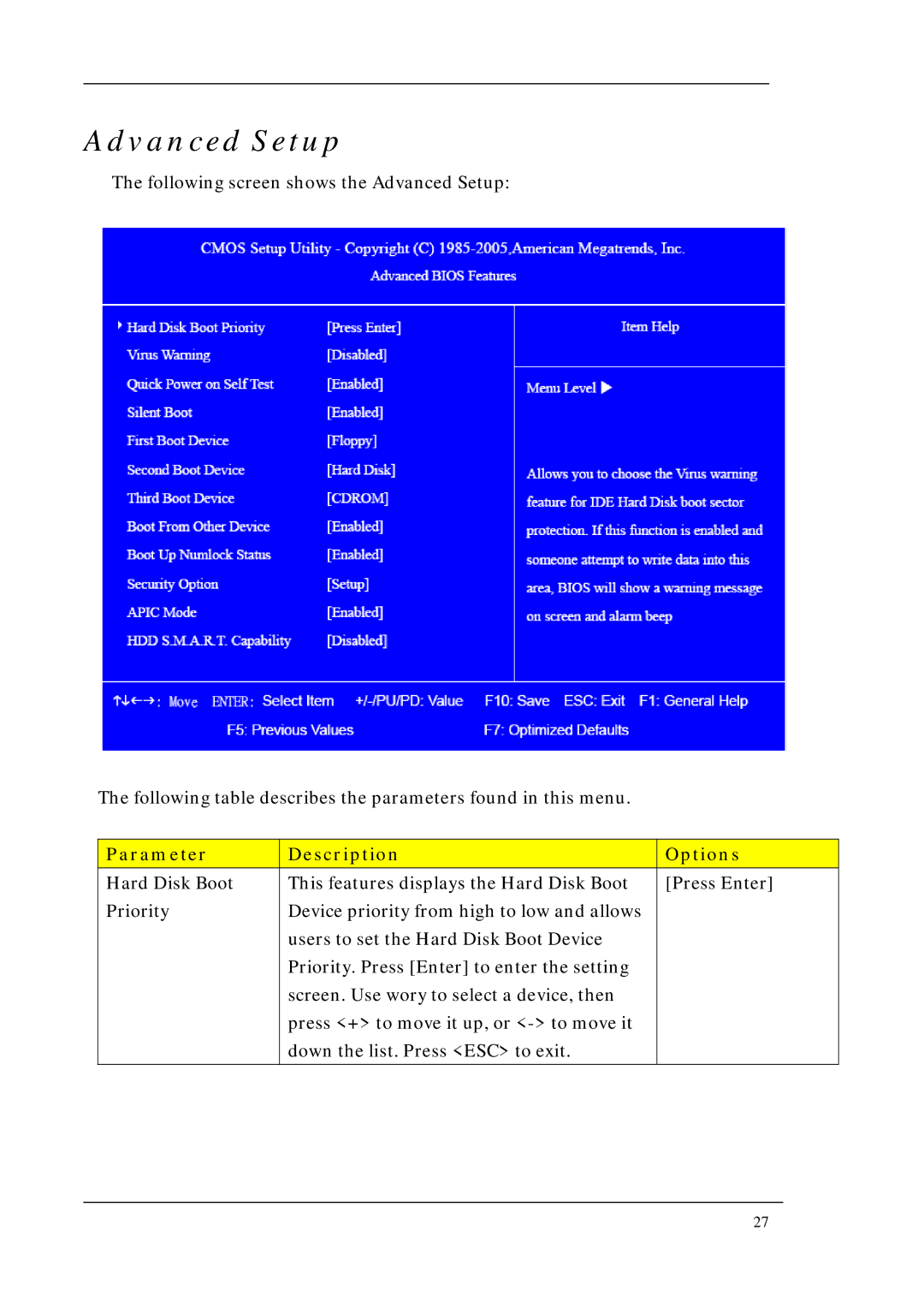 Acer M1640, M5640 manual Advanced Setup 