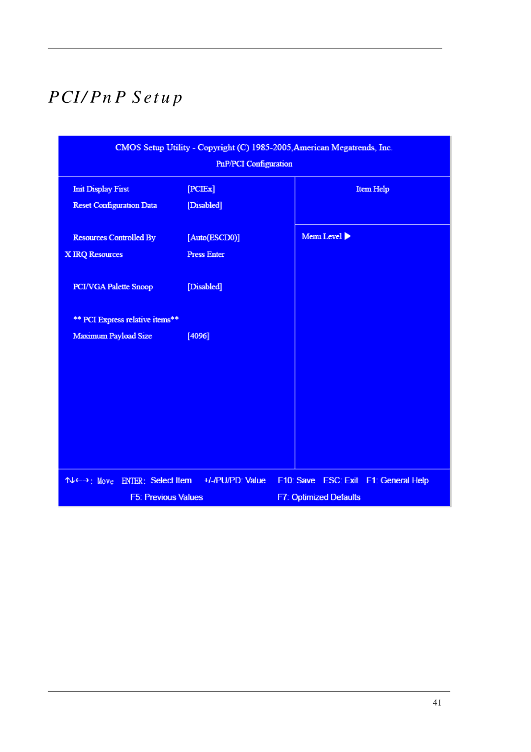 Acer M1640, M5640 manual PCI/PnP Setup 