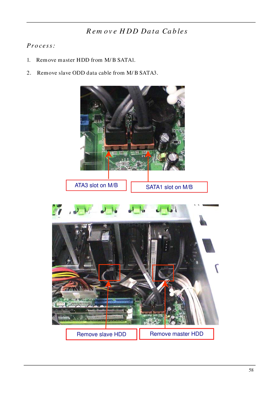 Acer M5640, M1640 manual Remove HDD Data Cables 