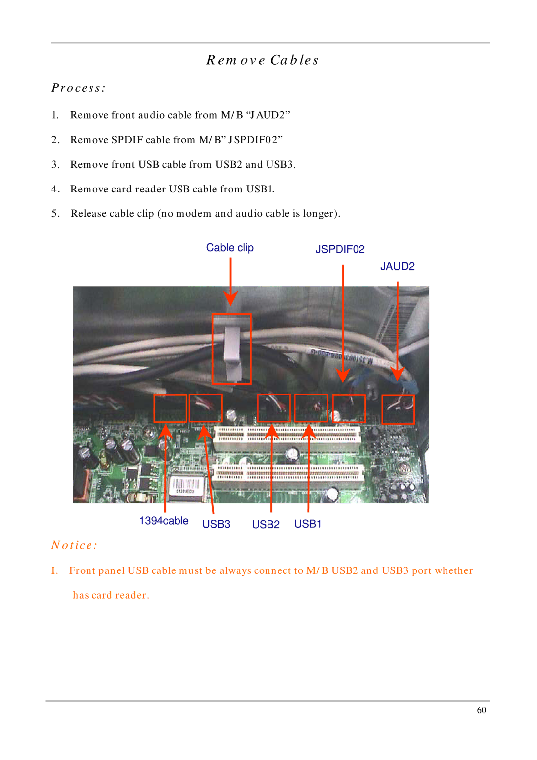 Acer M5640, M1640 manual Remove Cables 