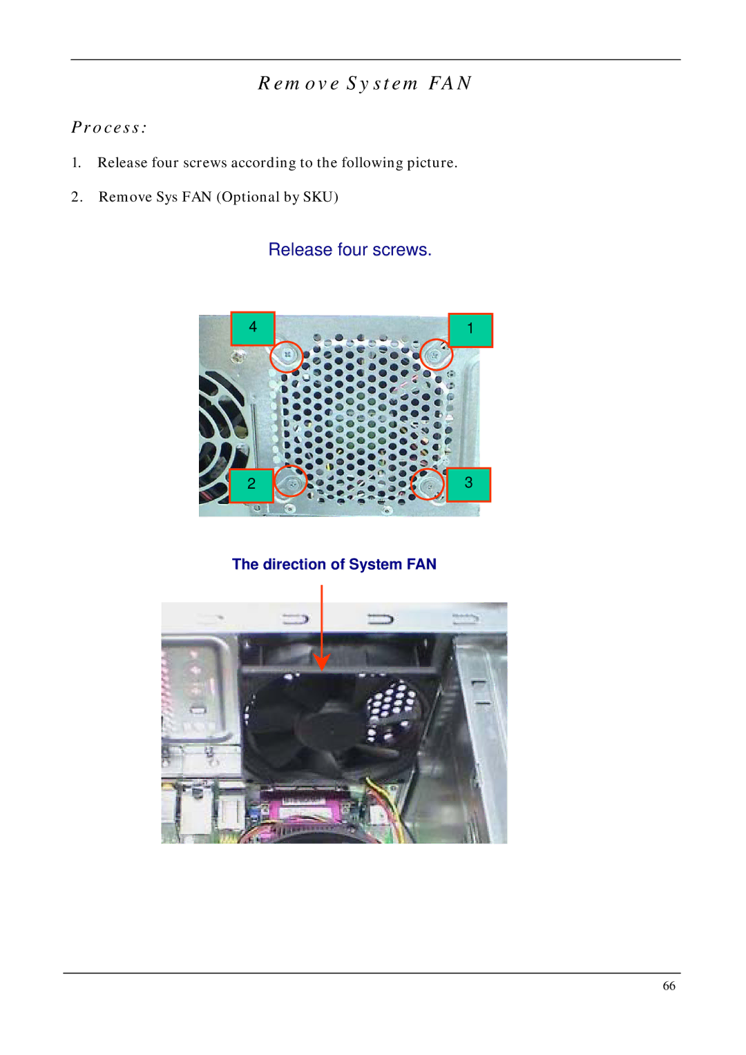 Acer M5640, M1640 manual Remove System FAN 