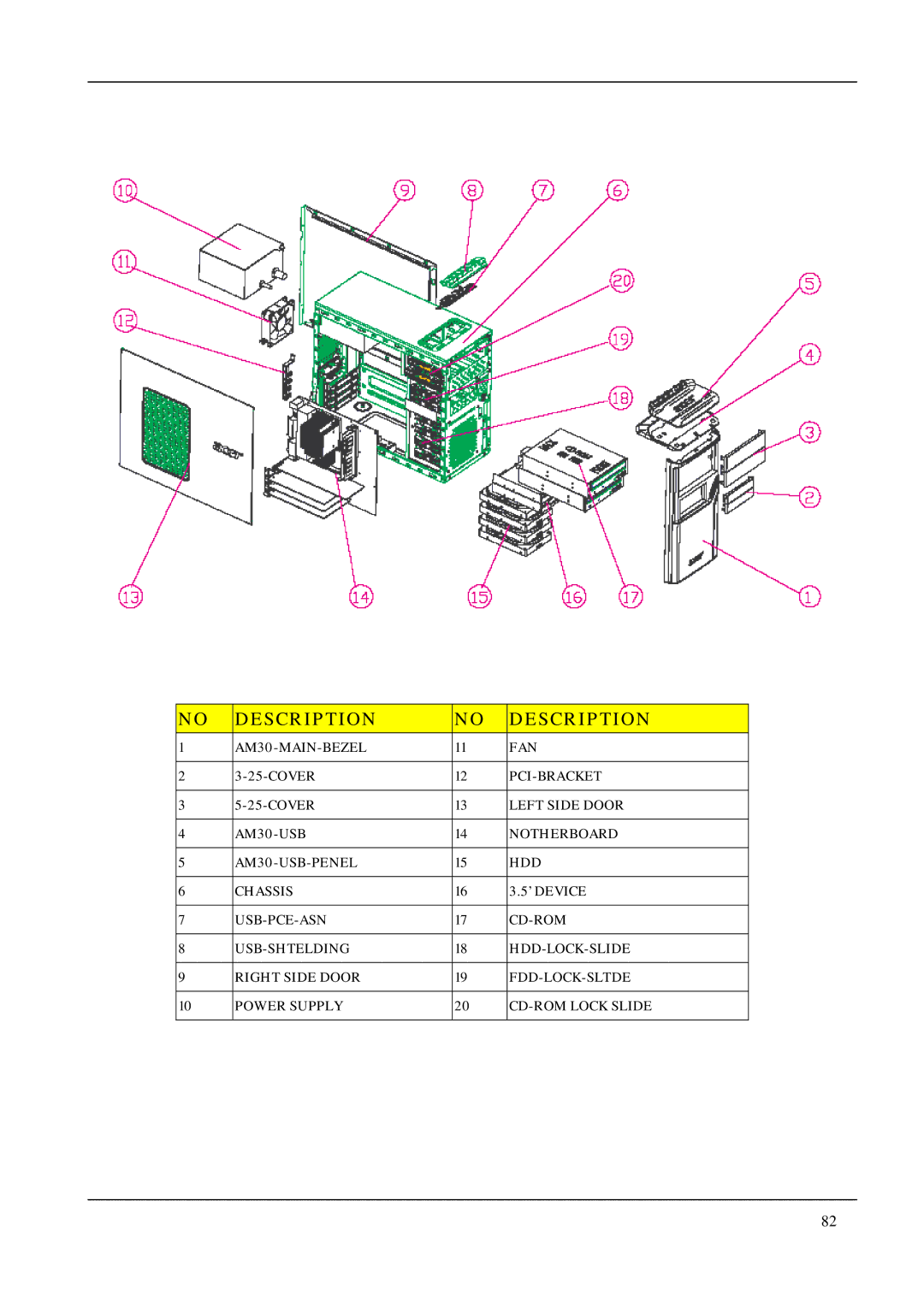 Acer M5640, M1640 manual AM30-MAIN-BEZEL FAN 