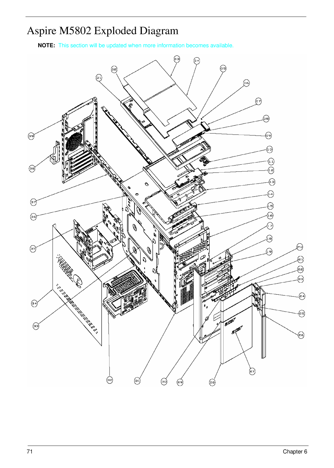 Acer M5802(G) manual Aspire M5802 Exploded Diagram 