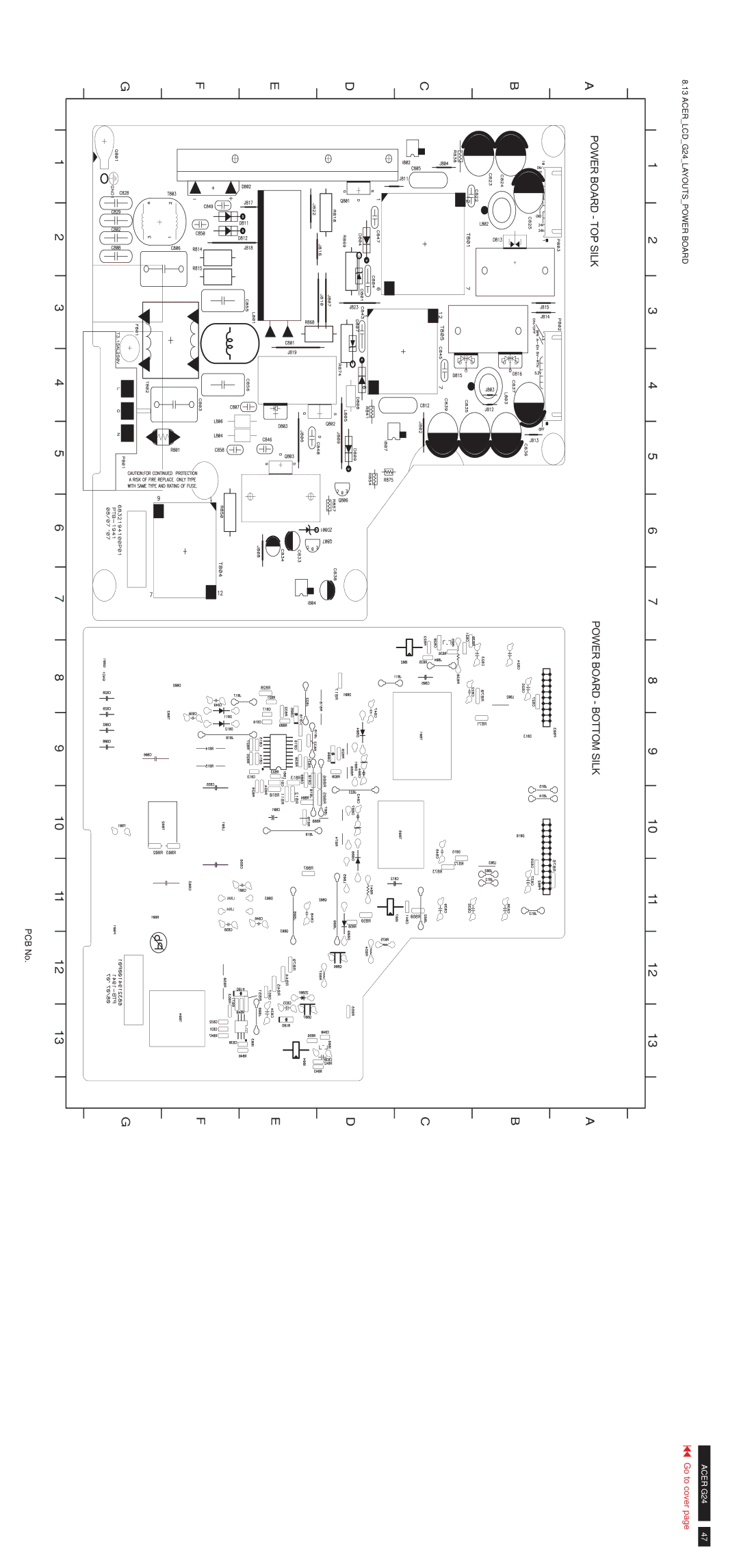 Acer MB243WABNS service manual Power Board TOP Silk 