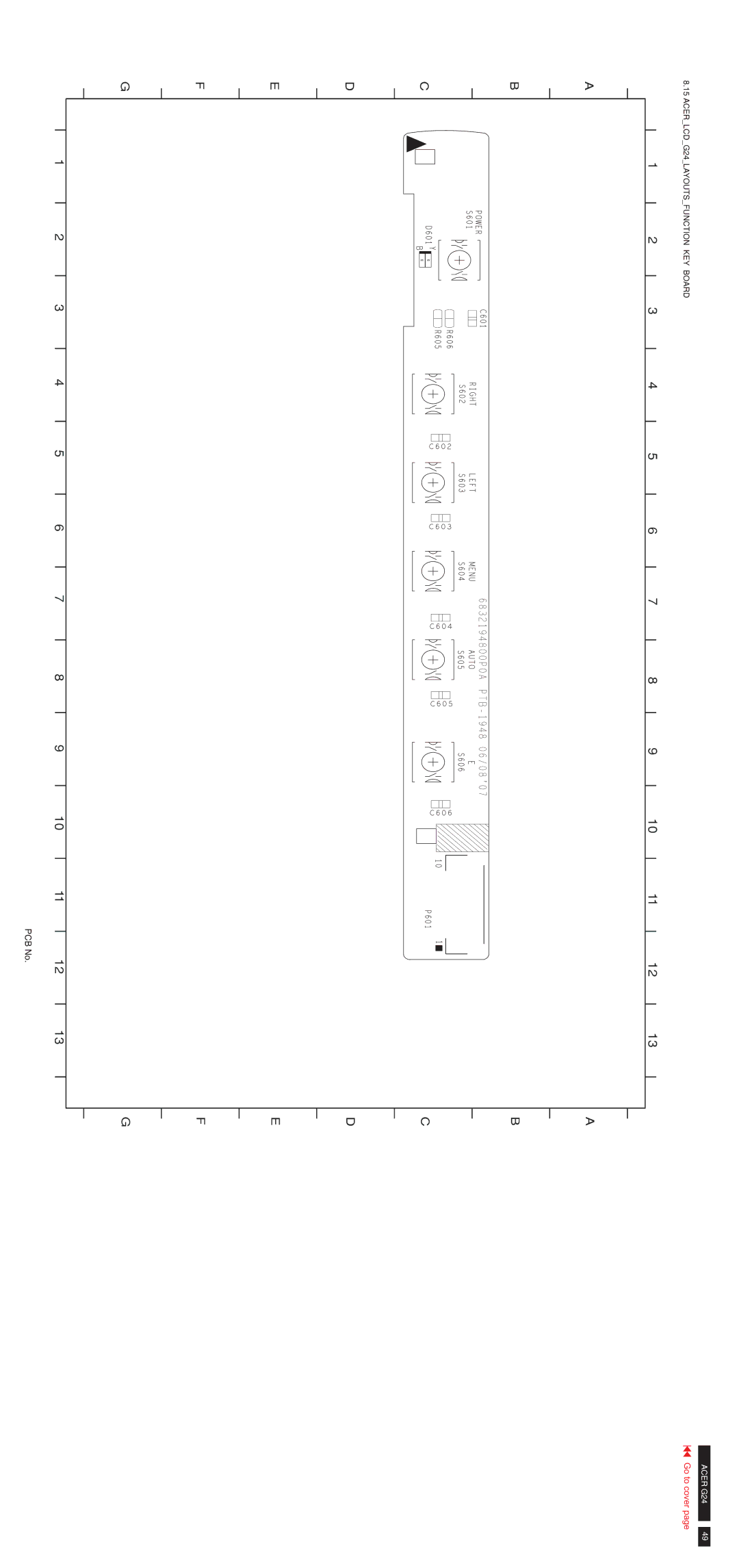 Acer MB243WABNS service manual ACERLCDG24LAYOUTSFUNCTION KEY Board 