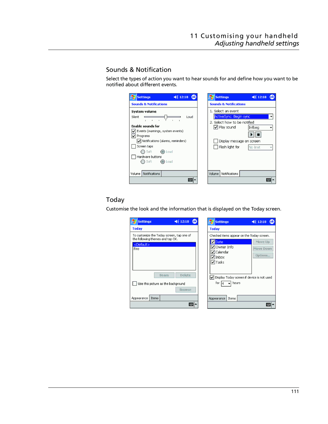 Acer N10 manual Today 