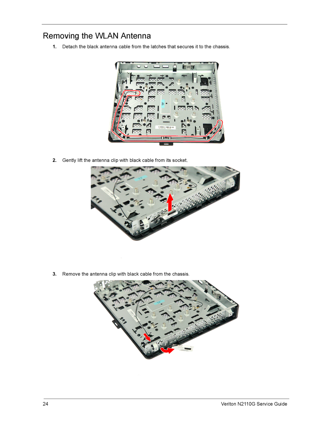 Acer N2110G manual Removing the Wlan Antenna 