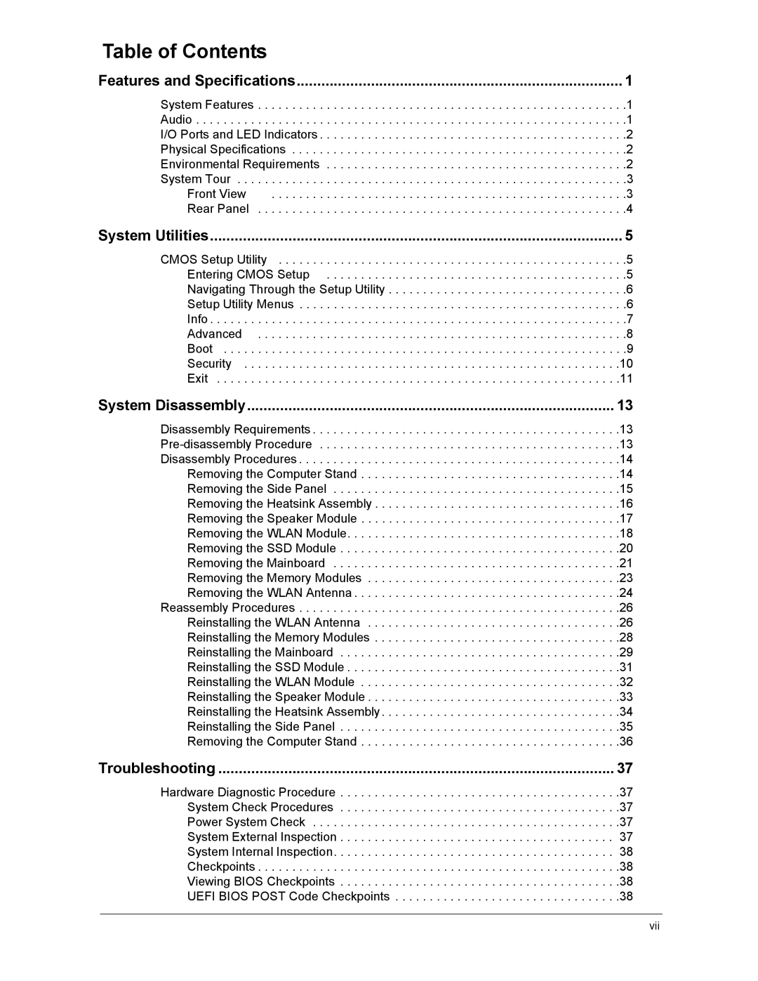 Acer N2110G manual Table of Contents 