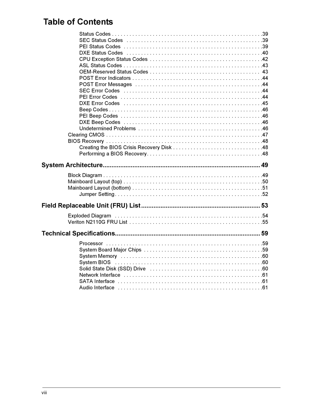 Acer manual Technical Specifications, Exploded Diagram Veriton N2110G FRU List 