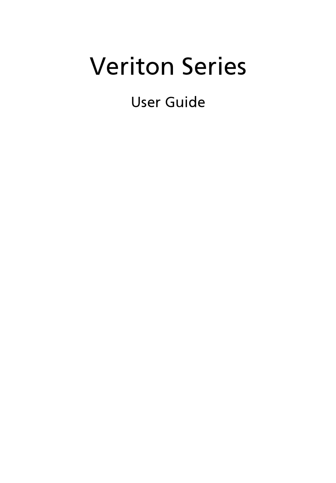 Acer N260G manual User Guide, Veriton Series 