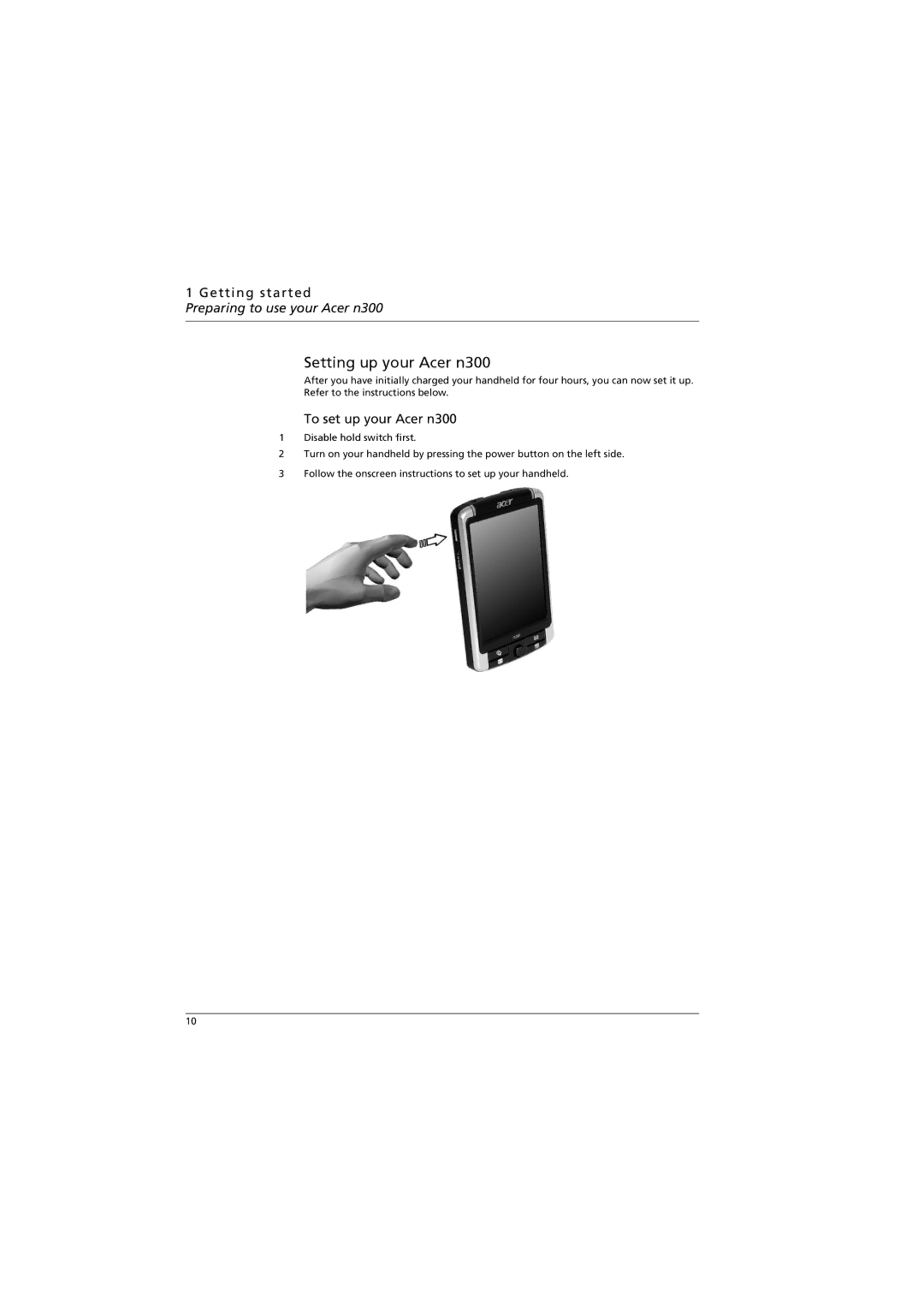 Acer manual Setting up your Acer n300, To set up your Acer n300 