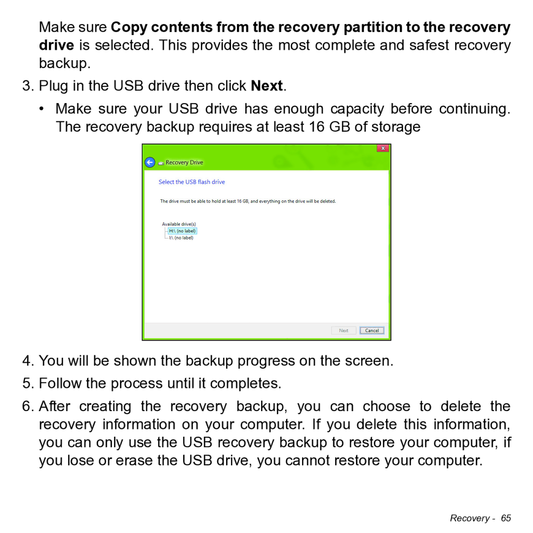 Acer NT.L0KAA.001 user manual Recovery 