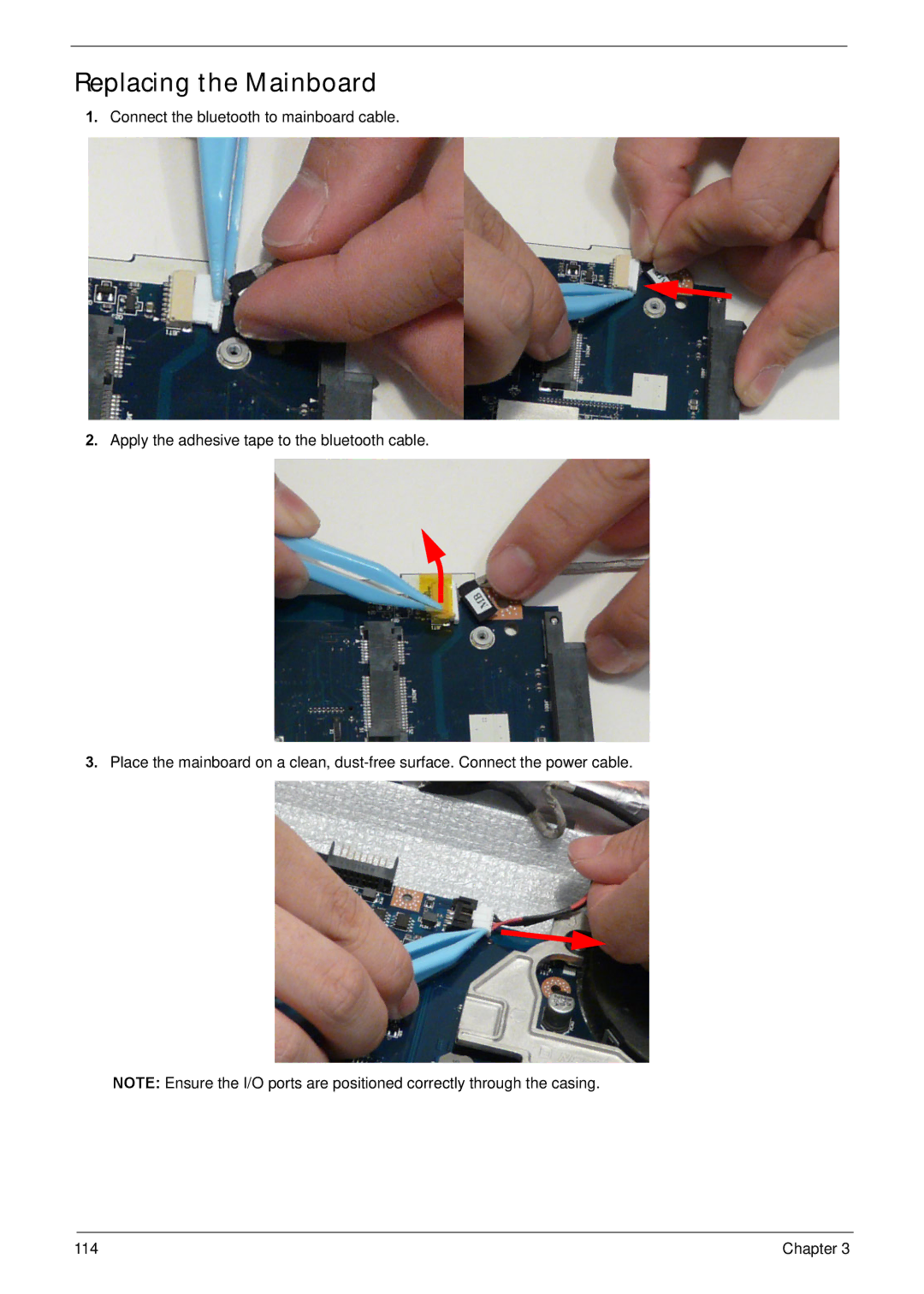 Acer NV59C manual Replacing the Mainboard 