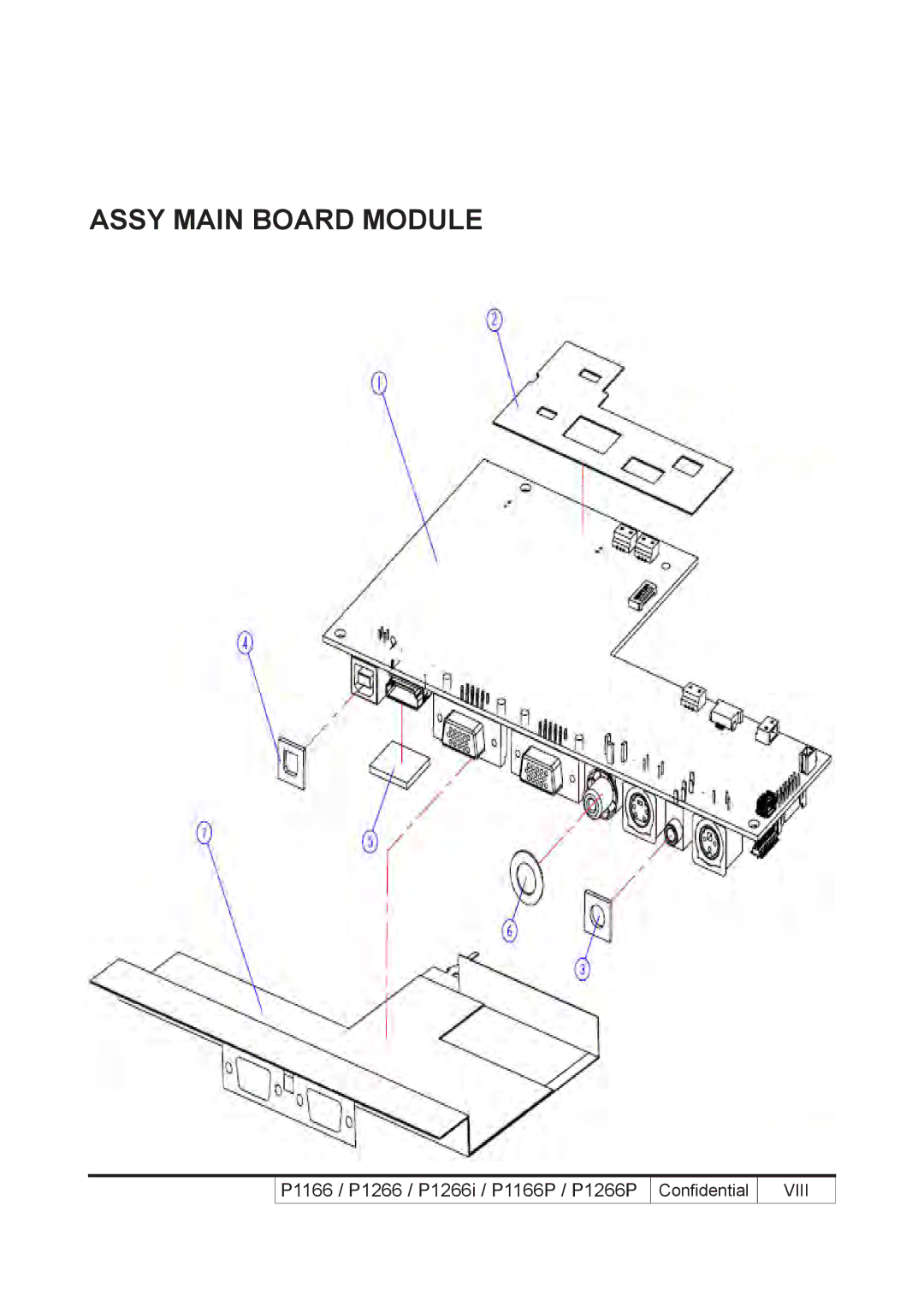 Acer P1166P, P1266i, P1266P service manual Assy Main Board Module 