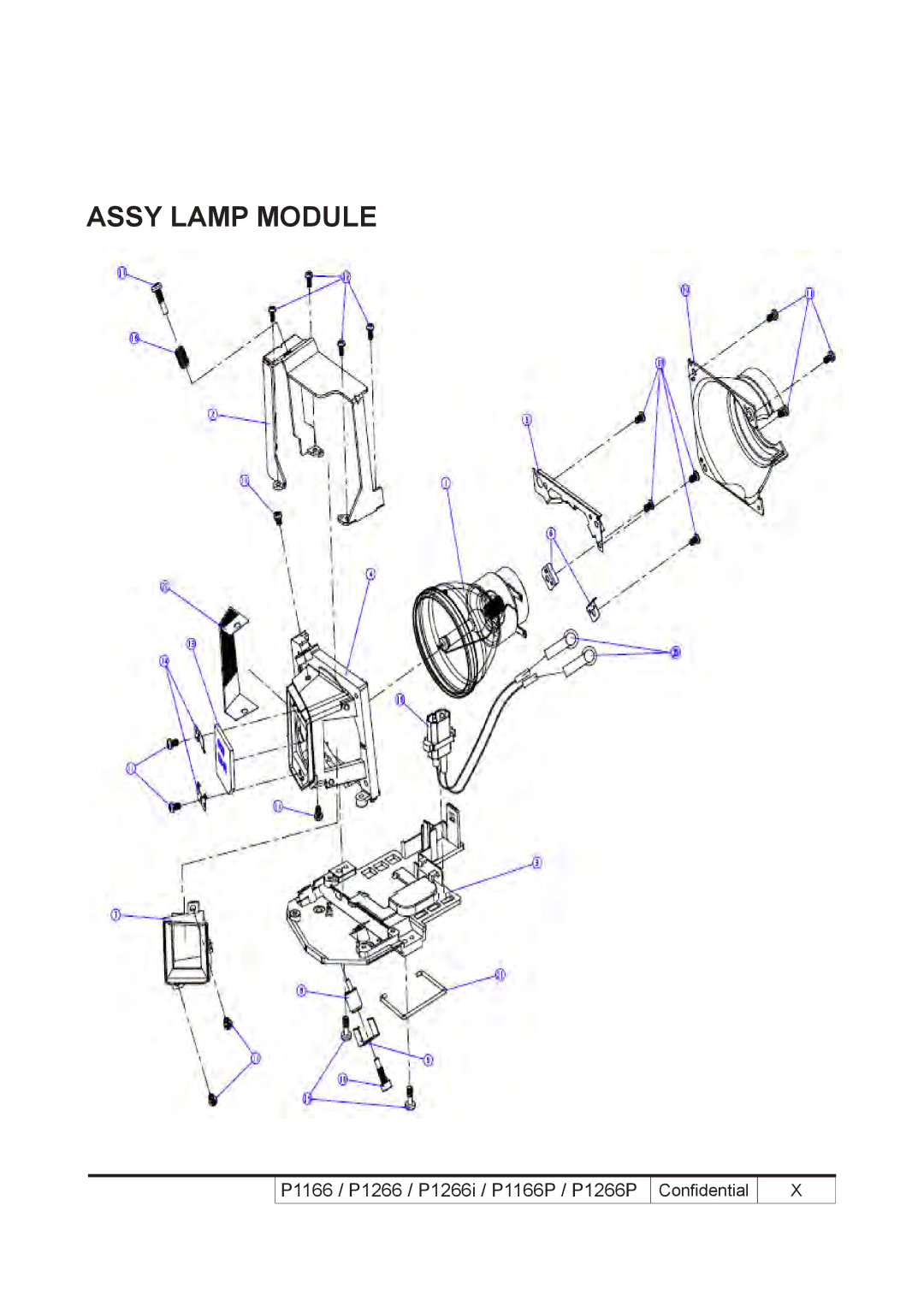 Acer P1266i, P1266P, P1166P service manual Assy Lamp Module 