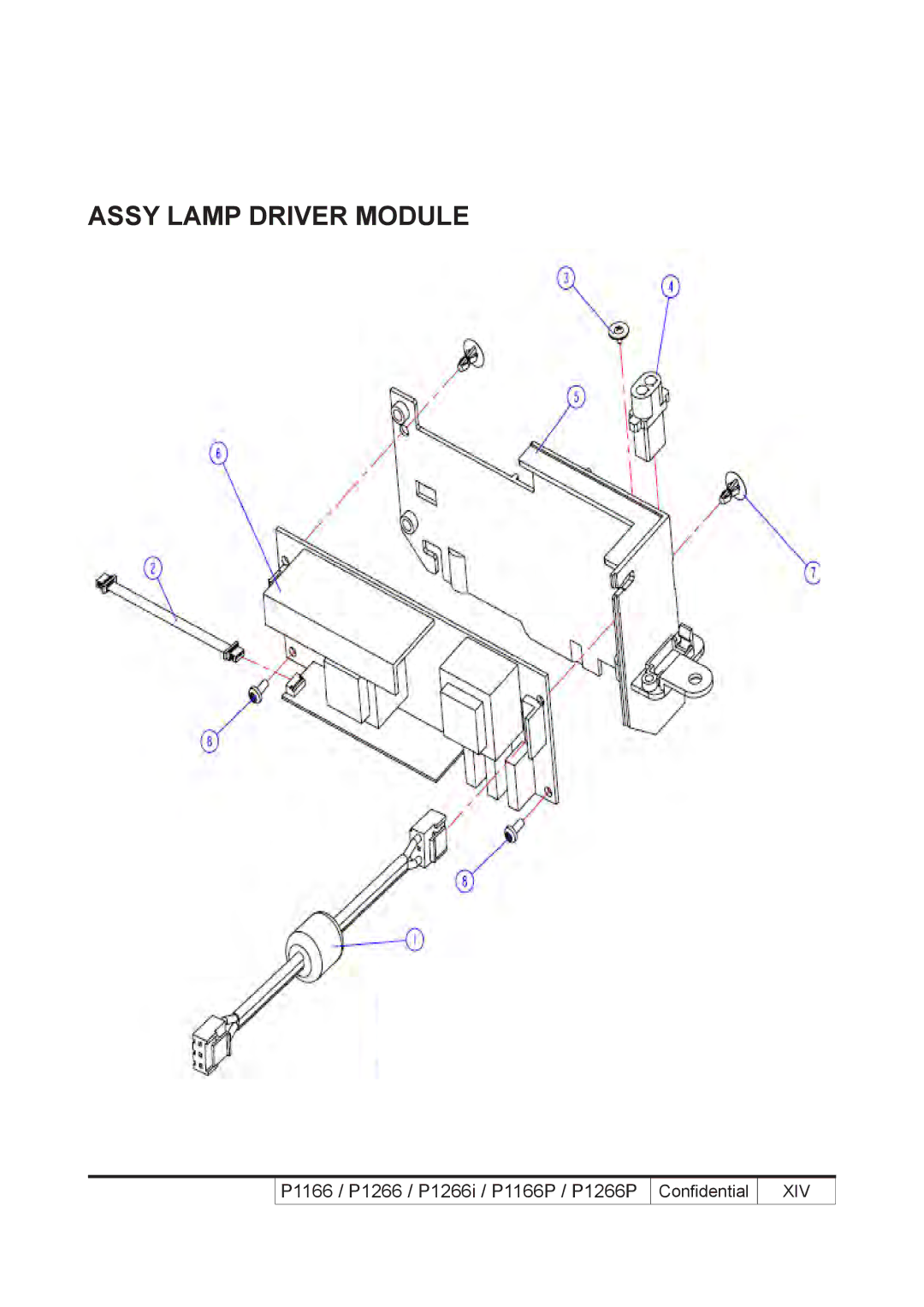 Acer P1266i, P1266P, P1166P service manual Assy Lamp Driver Module 