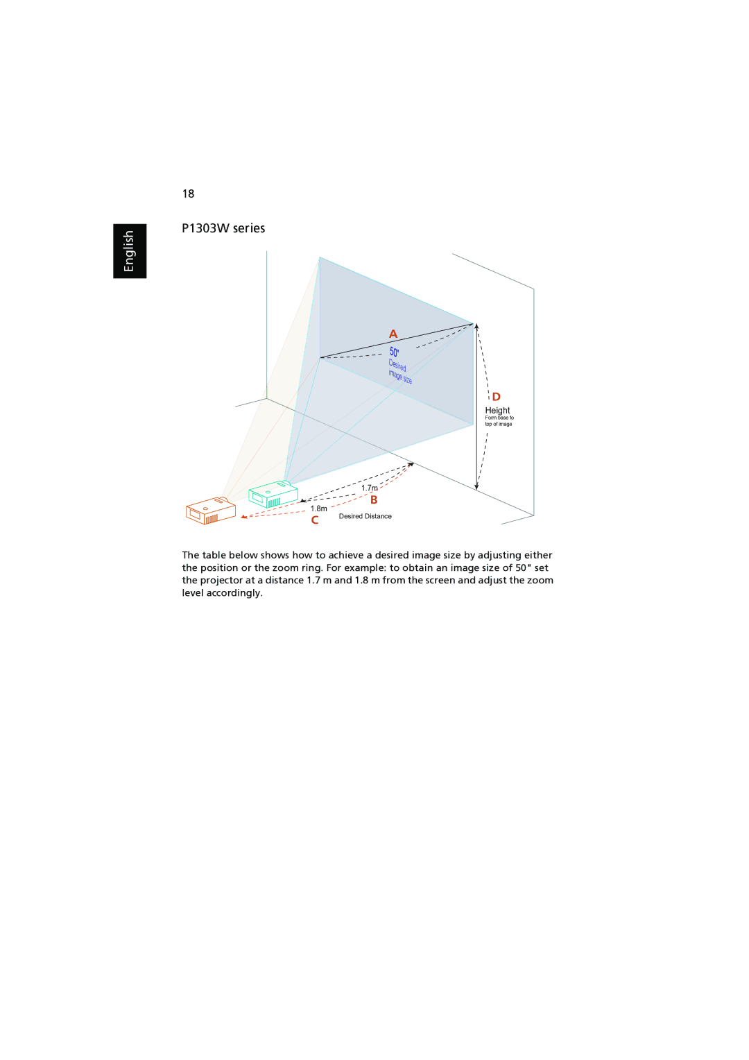 Acer P1100, P1203, P1200, P1206 manual P1303W series 