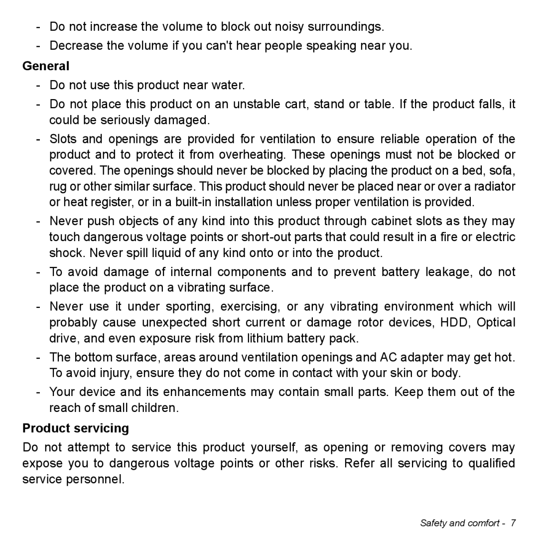 Acer P31314602 manual General, Product servicing 