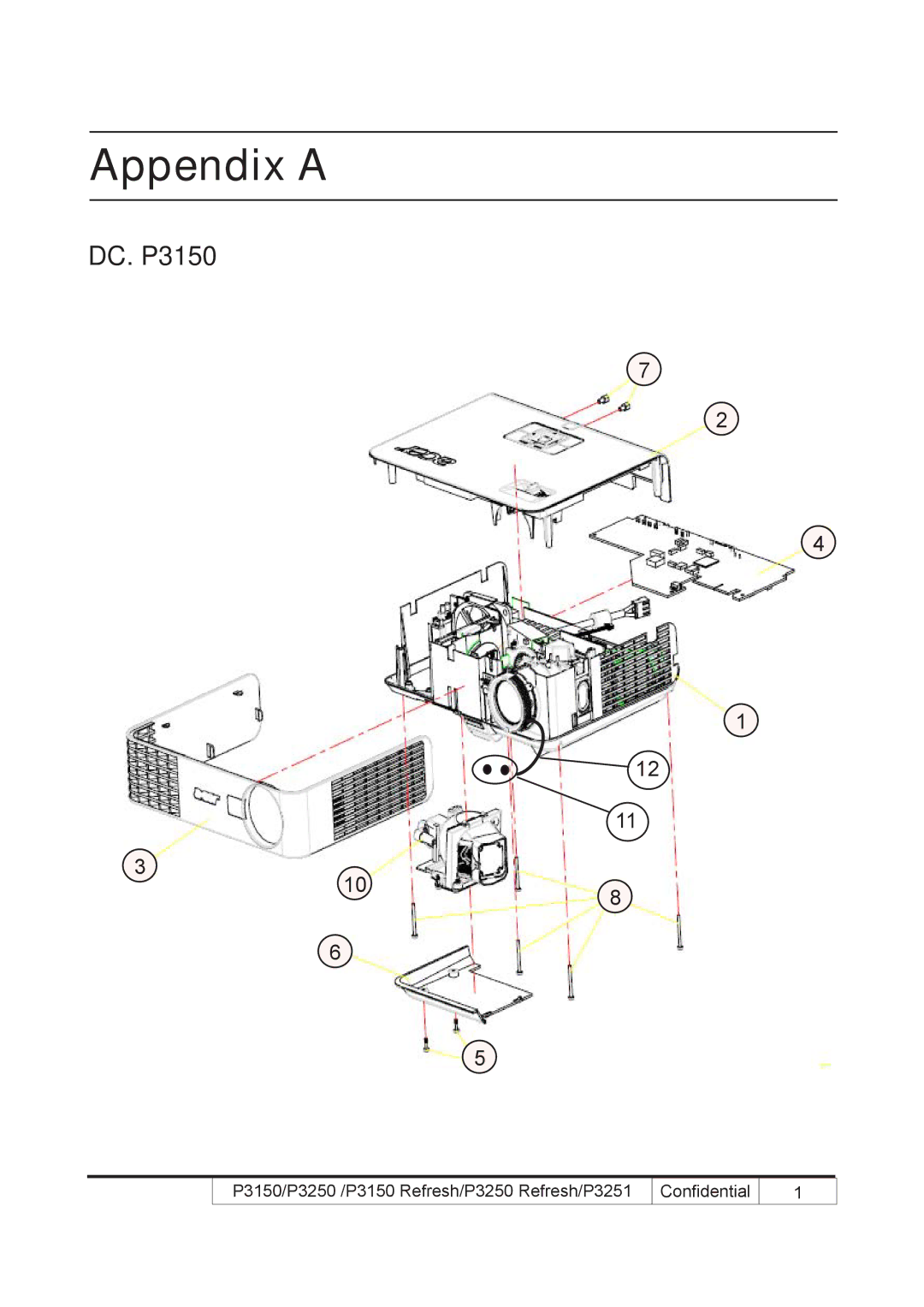 Acer P3150 REFRESH, P3250 REFRESH service manual Appendix a, DC. P3150 