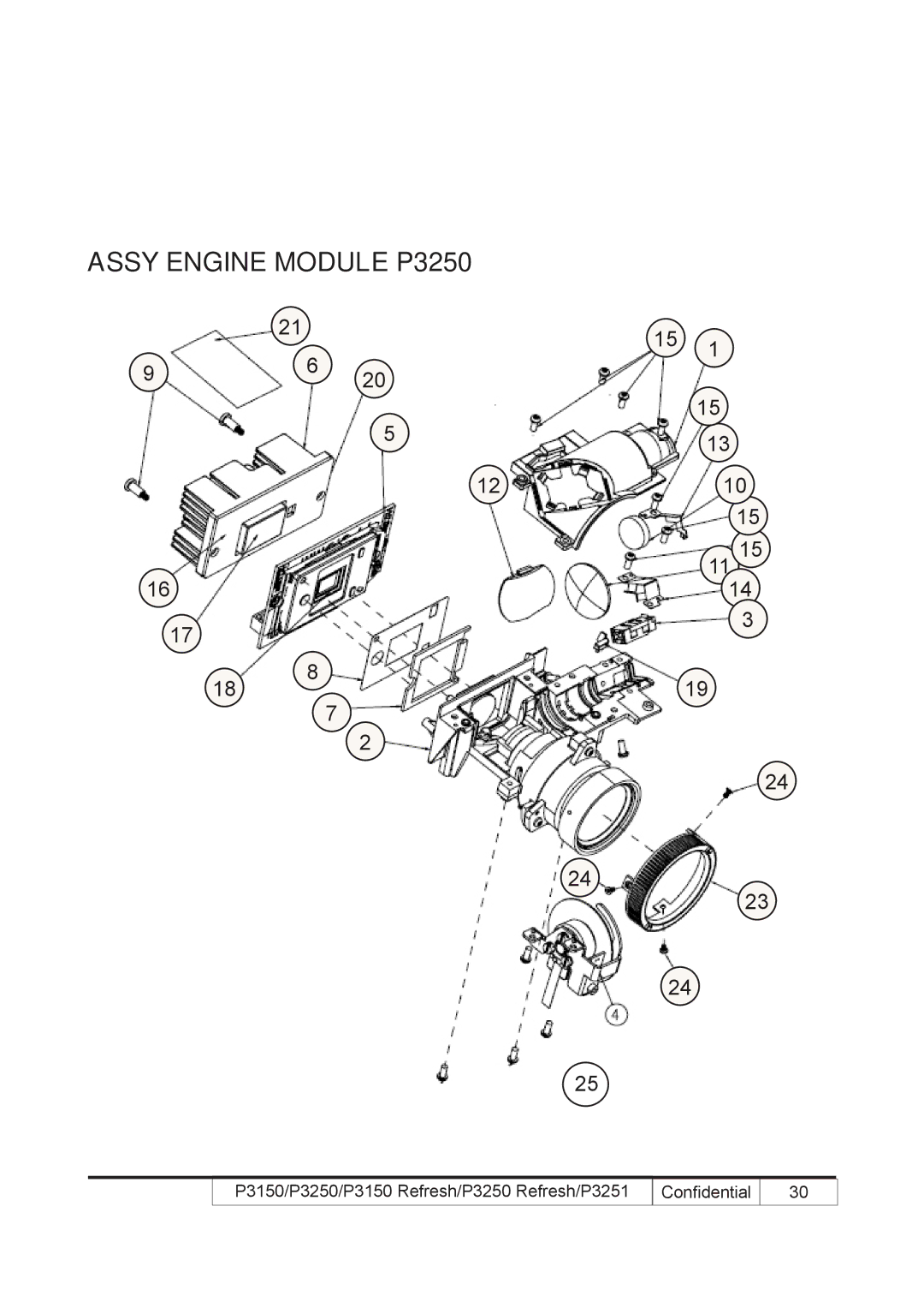 Acer P3250 REFRESH, P3150 REFRESH service manual Assy Engine Module P3250 