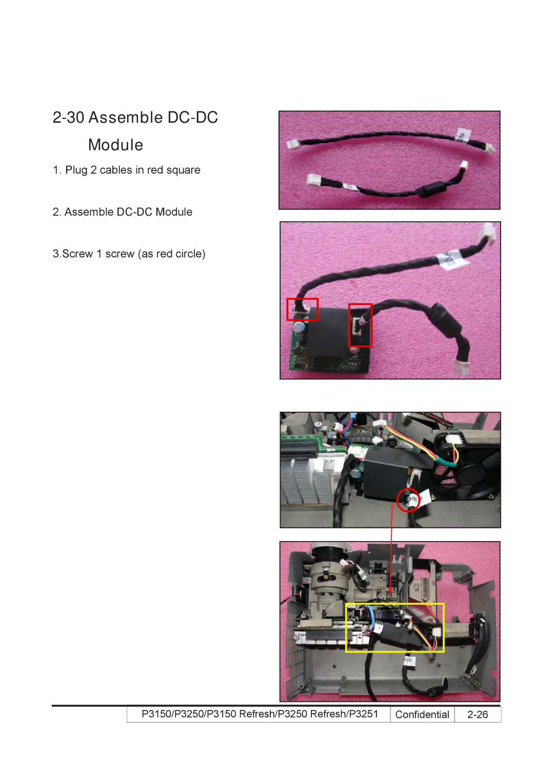 Acer P3250 REFRESH, P3150 REFRESH service manual Assemble DC-DC Module 