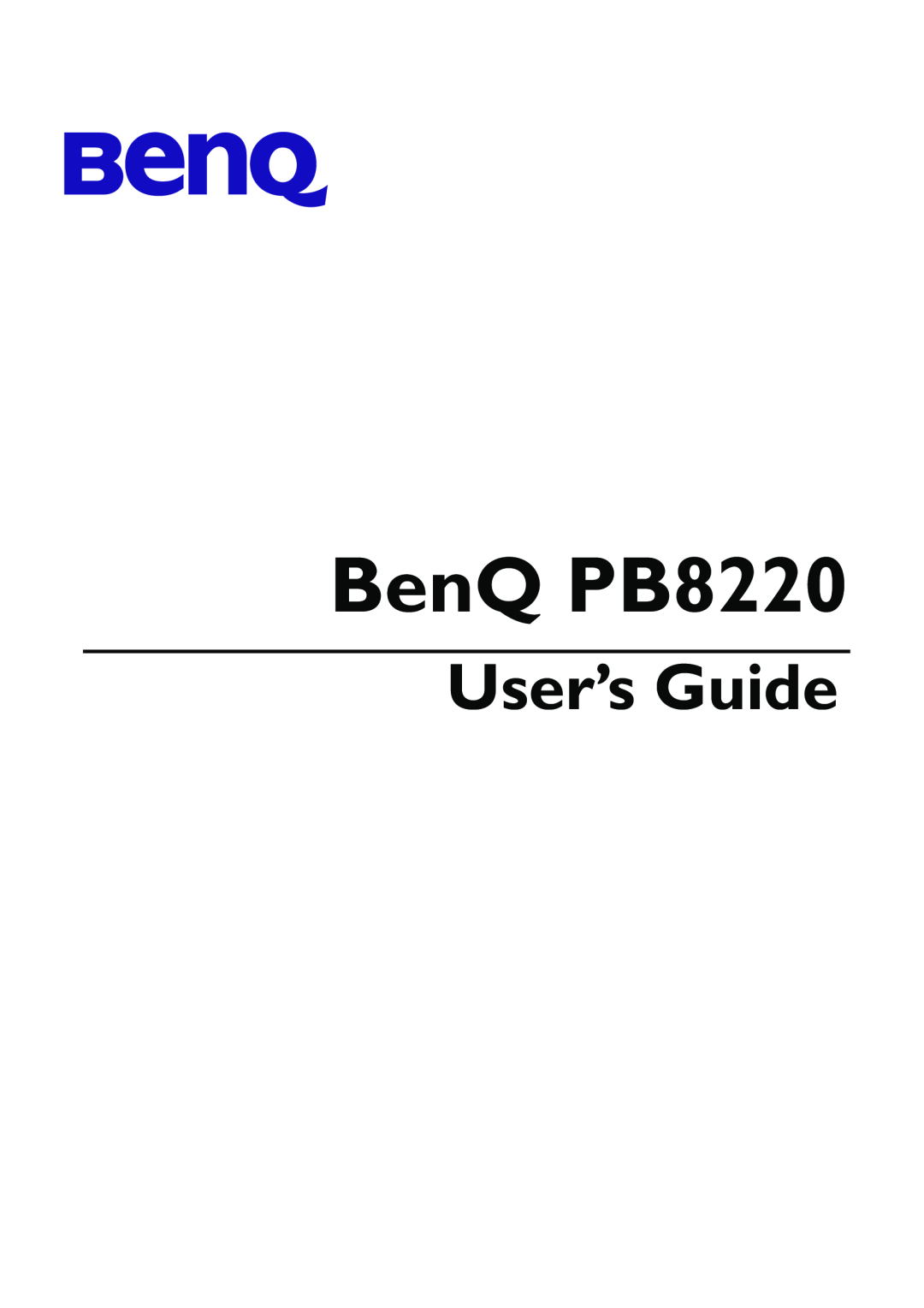 Acer manual BenQ PB8220, User’s Guide 