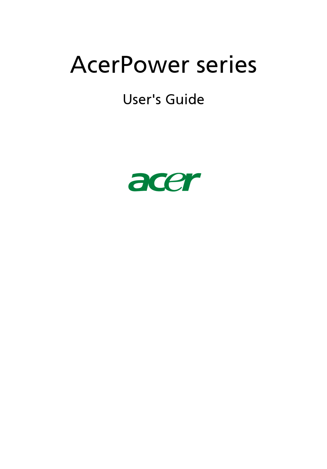 Acer POWER SERIES manual Users Guide, AcerPower series 
