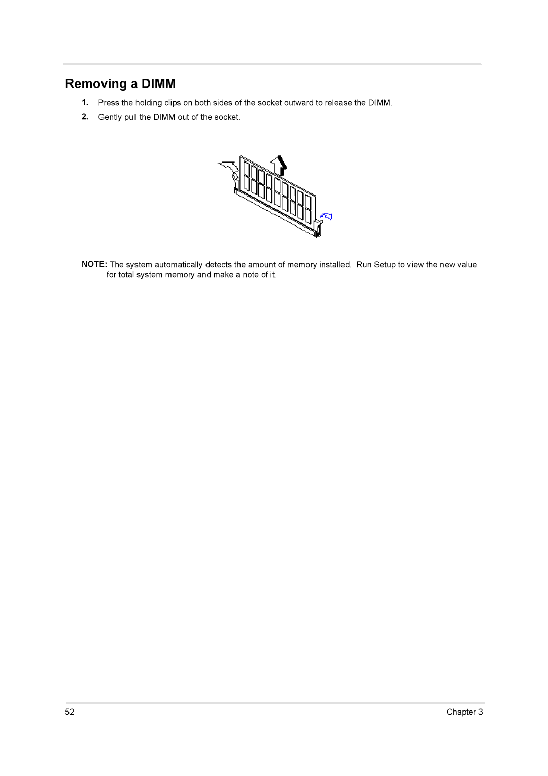 Acer power sx/sxb/sc manual Removing a Dimm 