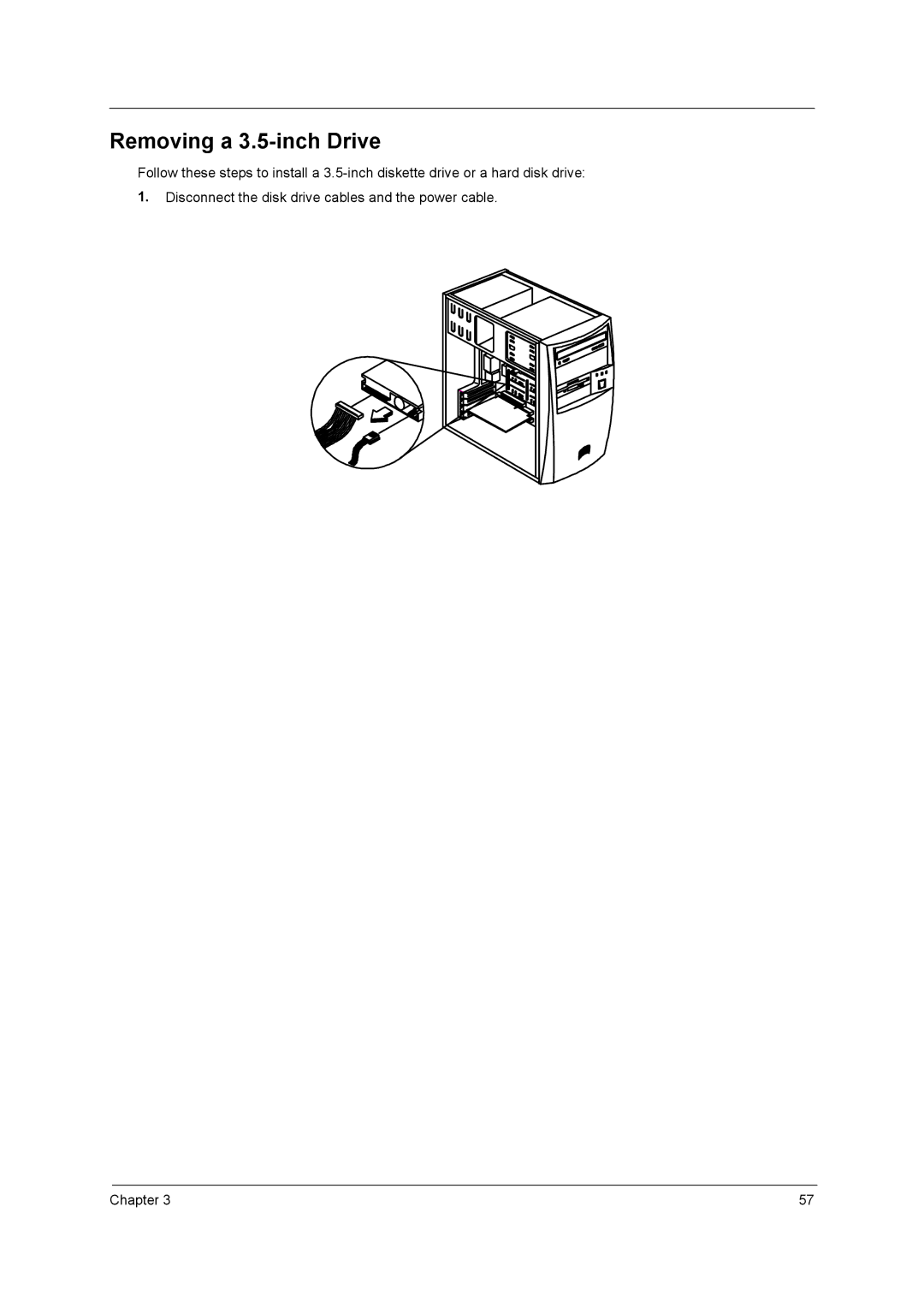 Acer power sx/sxb/sc manual Removing a 3.5-inch Drive 