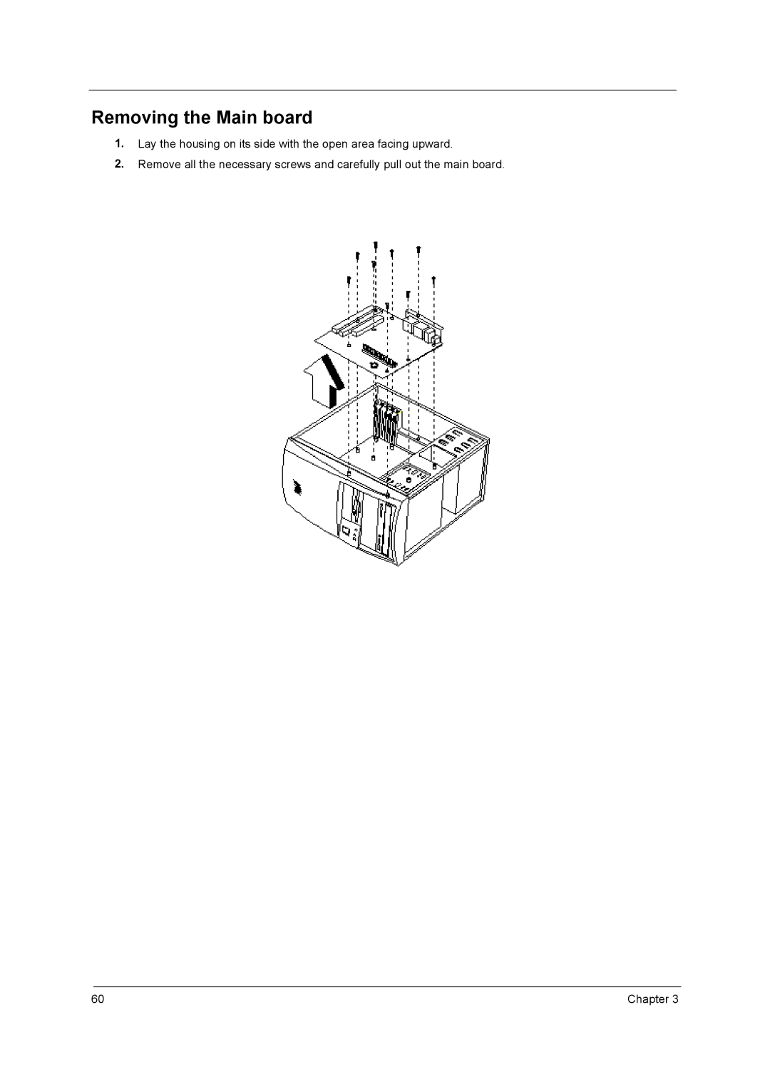 Acer power sx/sxb/sc manual Removing the Main board 