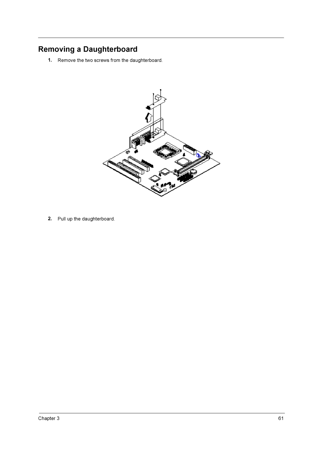 Acer power sx/sxb/sc manual Removing a Daughterboard 