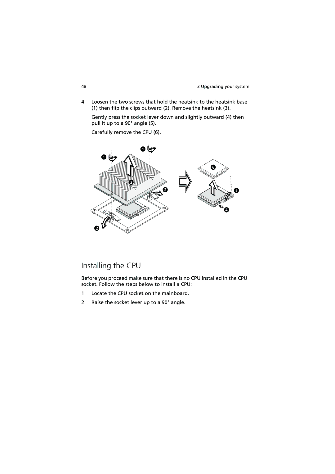 Acer R300 manual Installing the CPU 