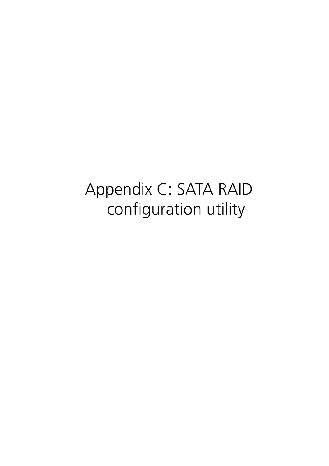 Acer R310 manual Appendix C Sata RAID configuration utility 