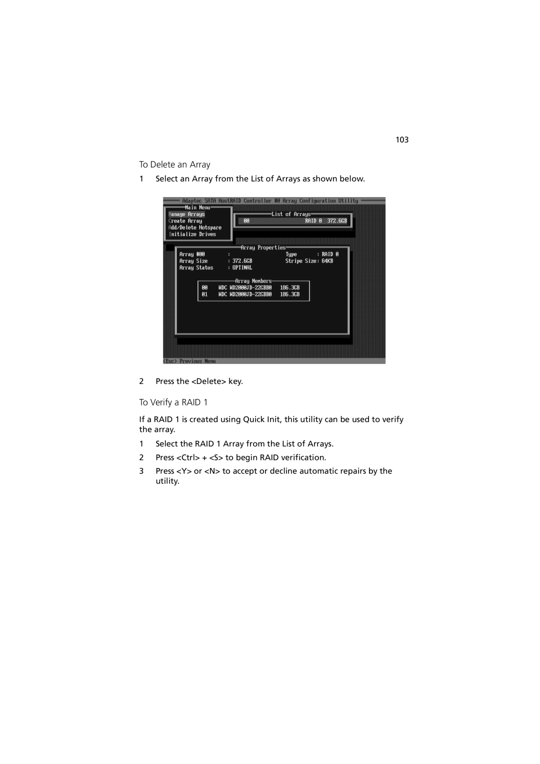 Acer R310 manual To Delete an Array 