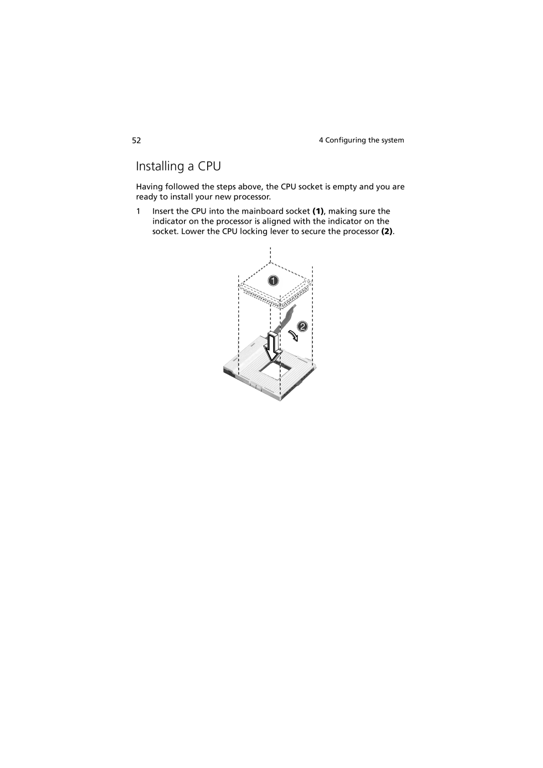 Acer R310 manual Installing a CPU 