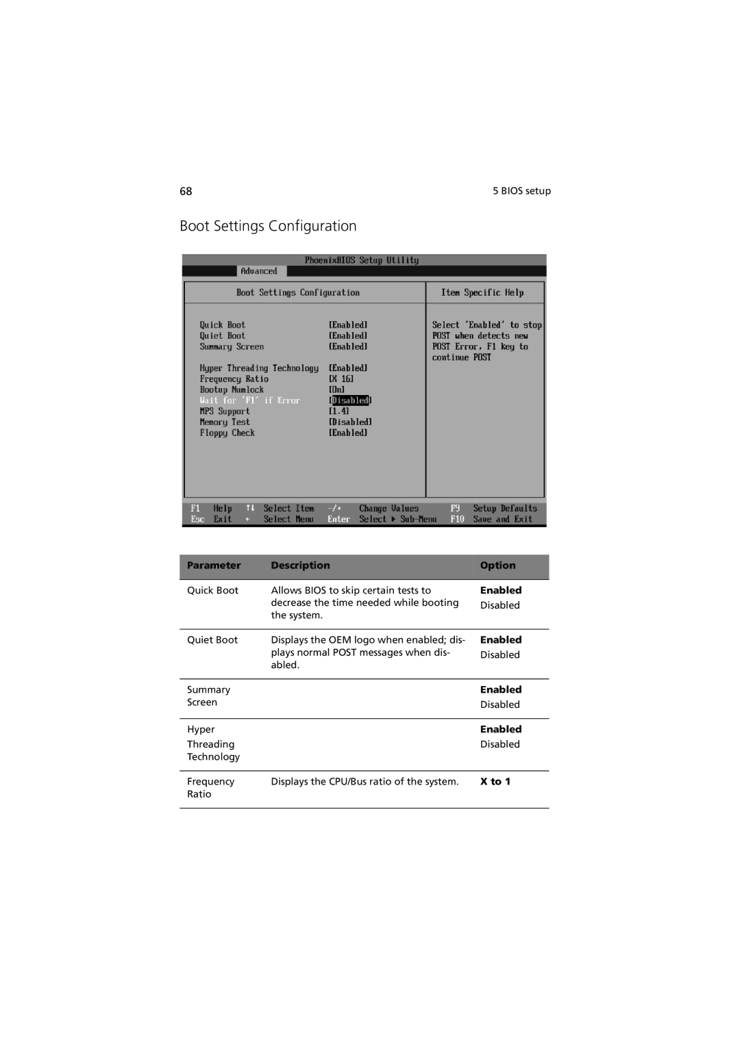 Acer R310 manual Boot Settings Configuration 