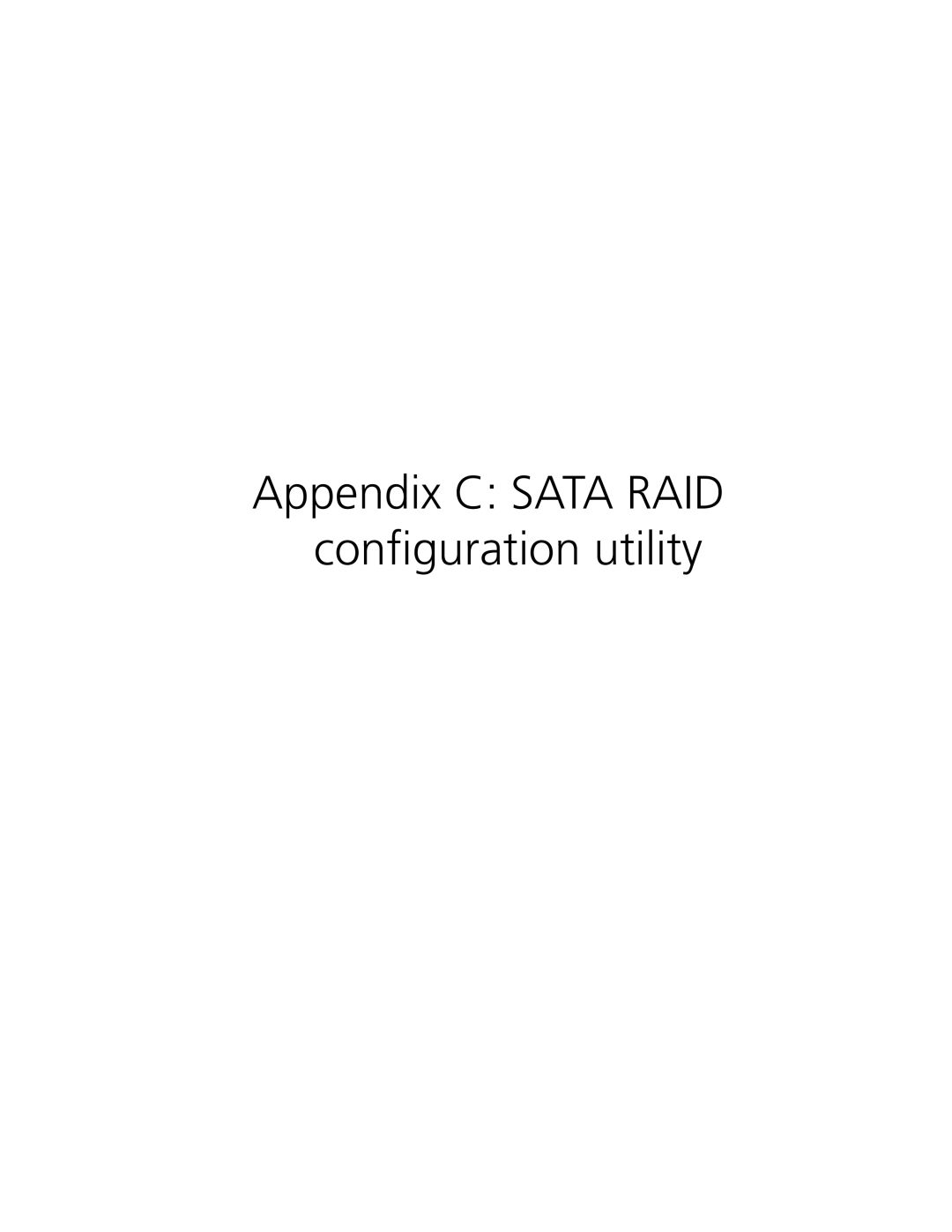 Acer R310 manual Appendix C Sata RAID configuration utility 