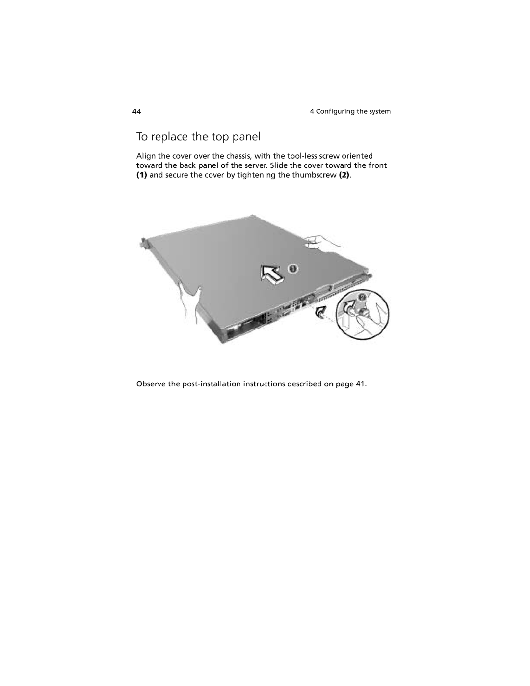 Acer R310 manual To replace the top panel 