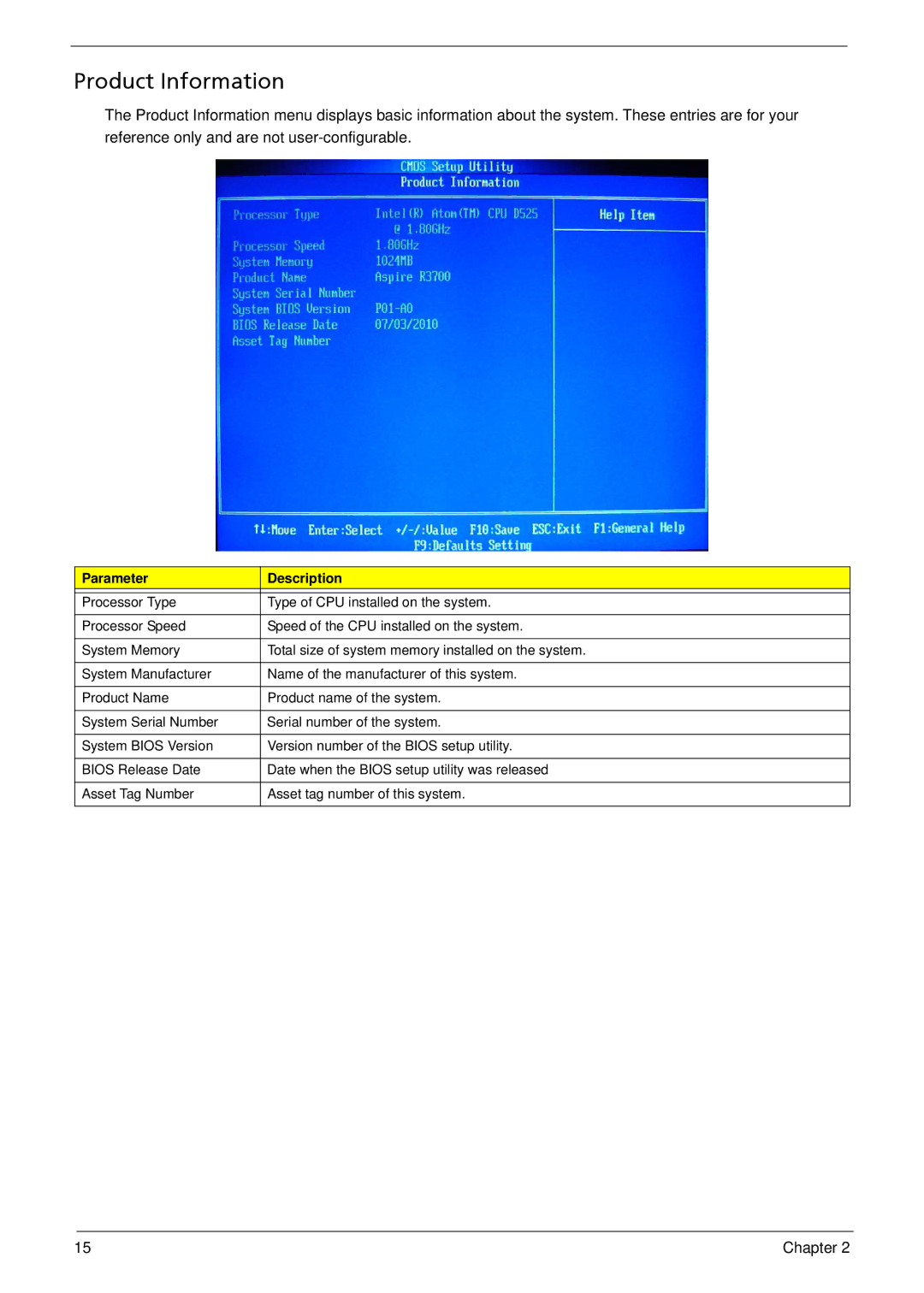 Acer R3700 manual Product Information 