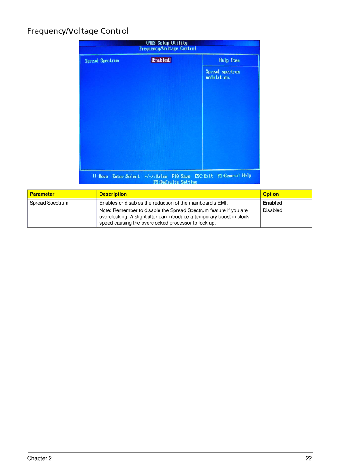 Acer R3700 manual Frequency/Voltage Control 