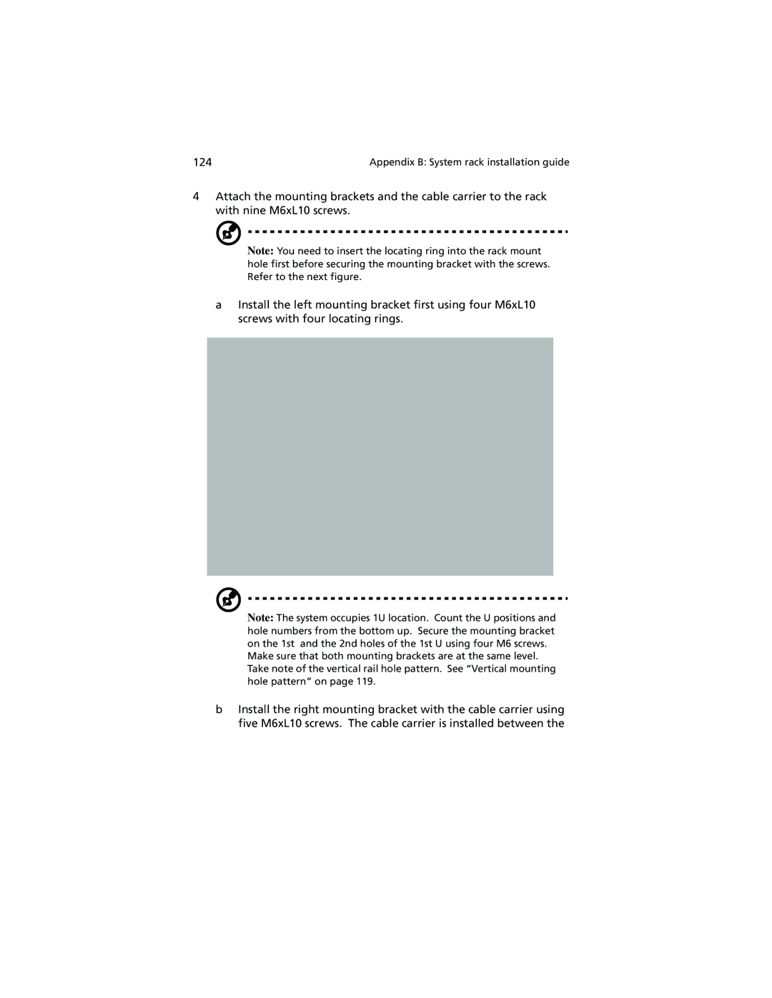 Acer R500 manual Appendix B System rack installation guide 