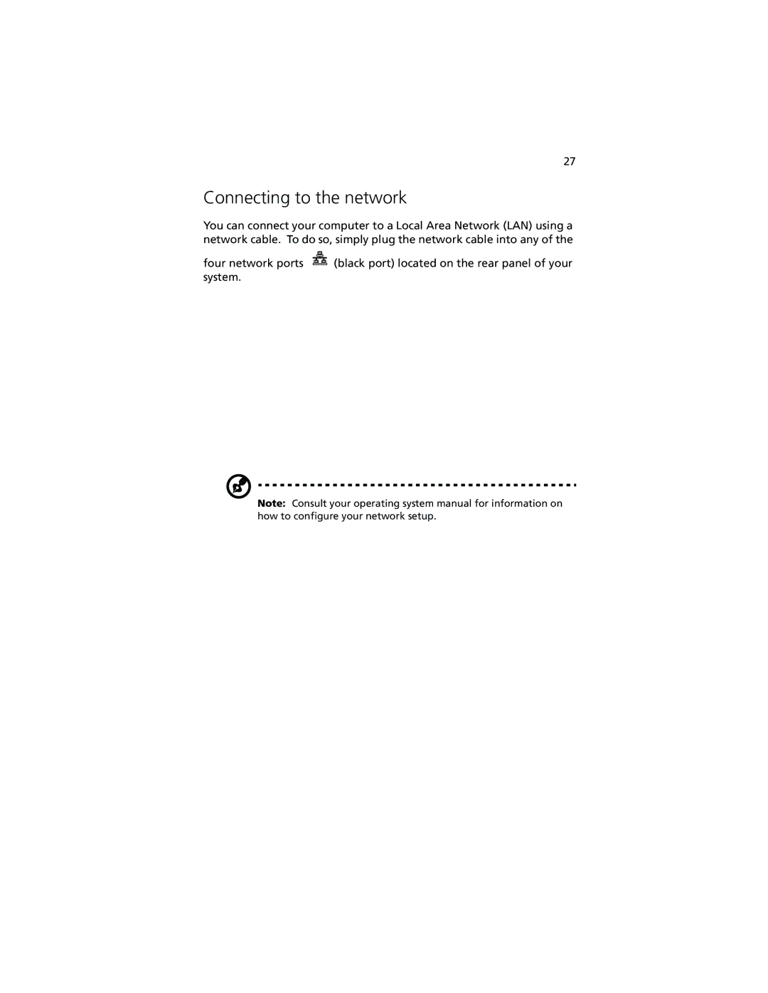 Acer R500 manual Connecting to the network 