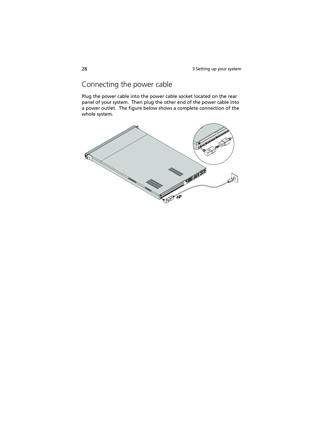 Acer R500 manual Connecting the power cable 