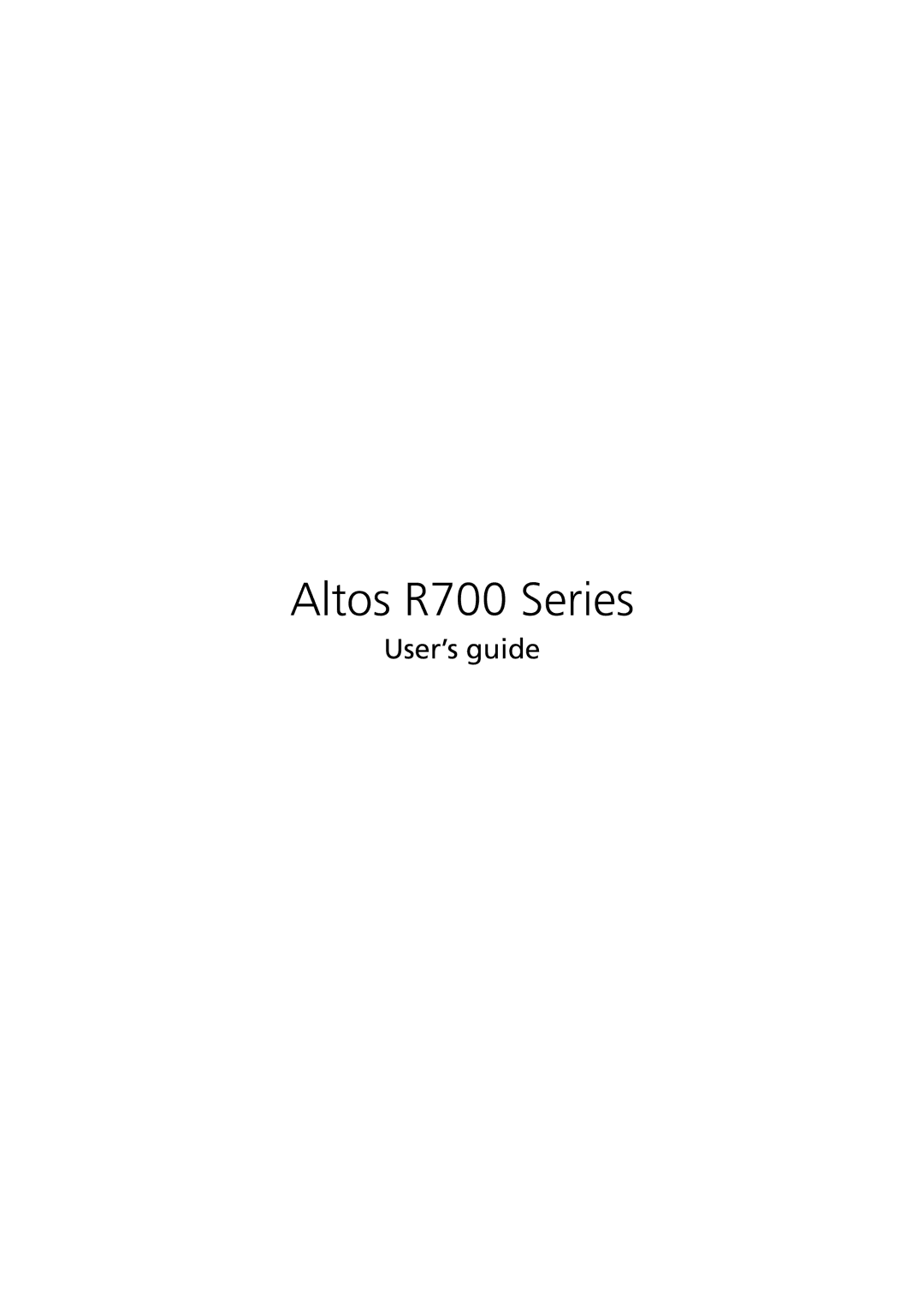 Acer manual Altos R700 Series, User’s guide 