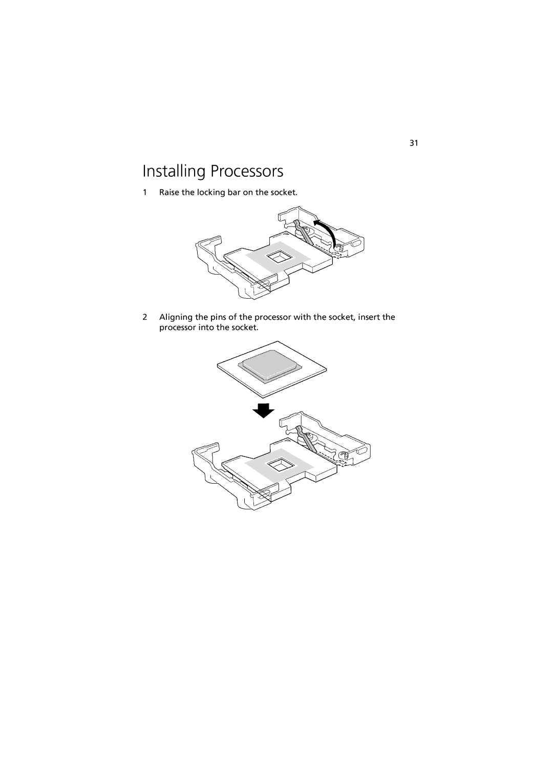 Acer R700 manual Installing Processors 